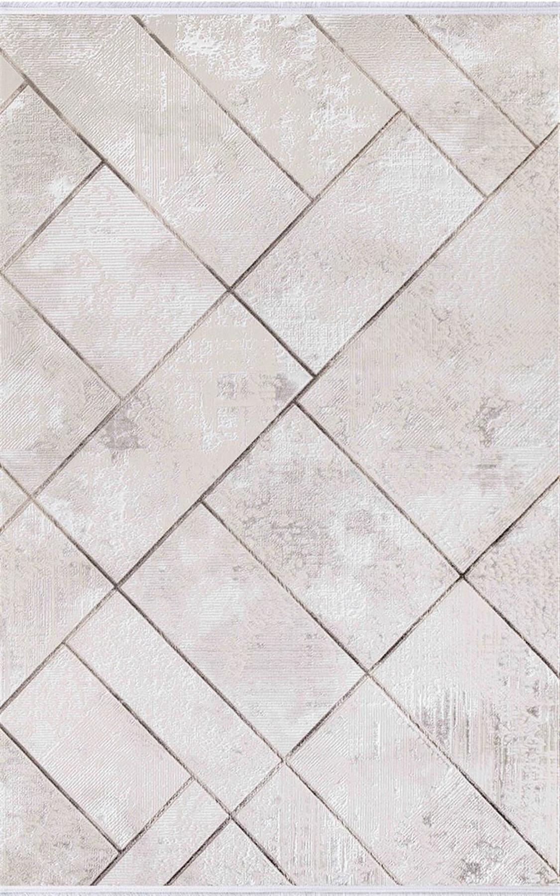 İpek Mekik Halı Sihir 17307 Krem 6 mm Akrilik Yıkanabilir Orta Kaymaz Pamuk Taban Dikdörtgen Makine Dokuma Antre-Çocuk Odası-Salon-Yatak Odası Halısı 160x230 cm