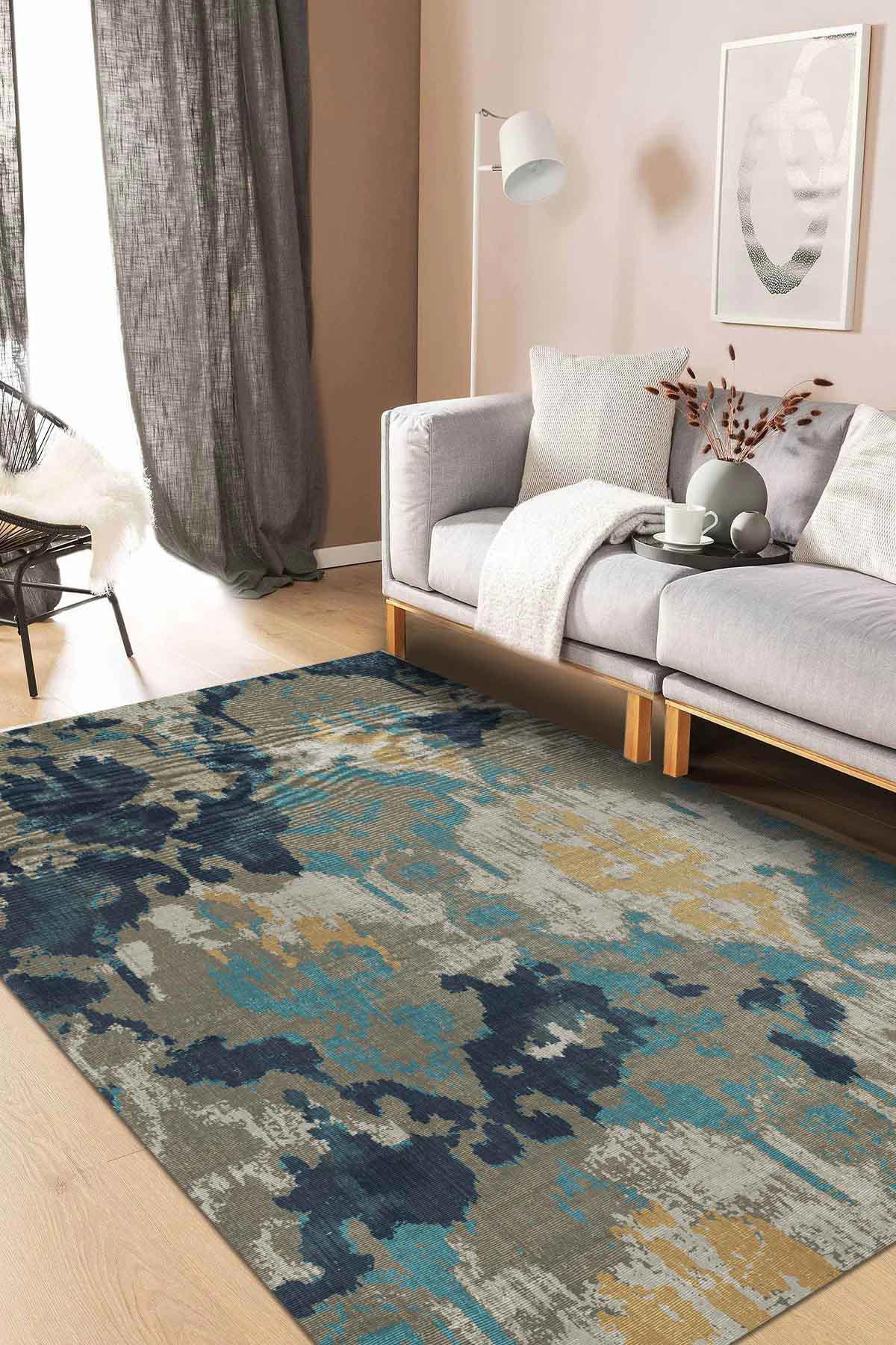 Aida Home Brice Krem 0.5 mm Pamuk Antibakteriyel Yıkanabilir İnce Kaymaz Pamuk Taban Dikdörtgen Makine Dokuma Salon Halısı 100x200 cm