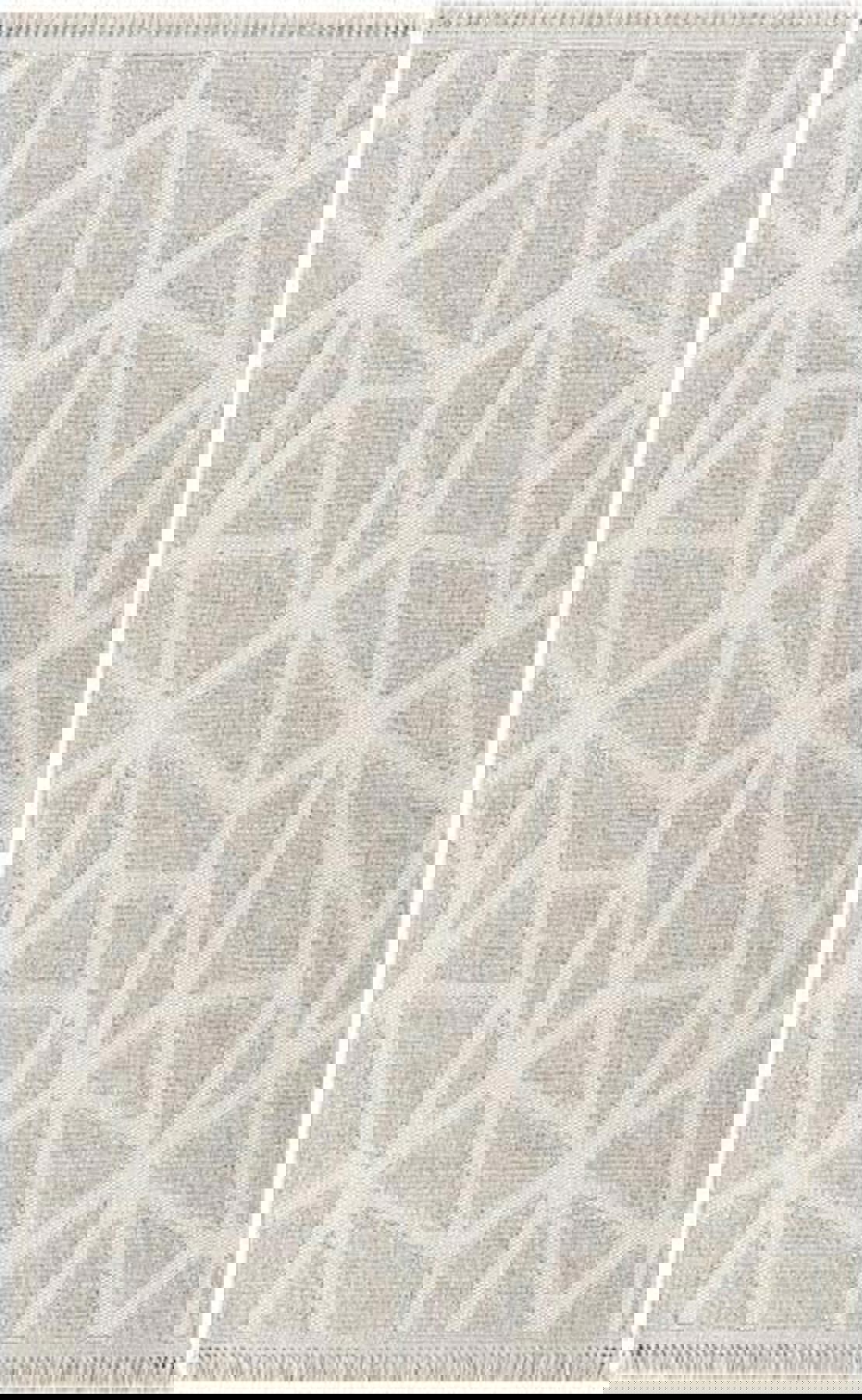 Enti Halı Togo 7502 Bej 8 mm Polyester Yıkanabilir Orta Dikdörtgen Makine Dokuma Salon Halısı 120x180 cm