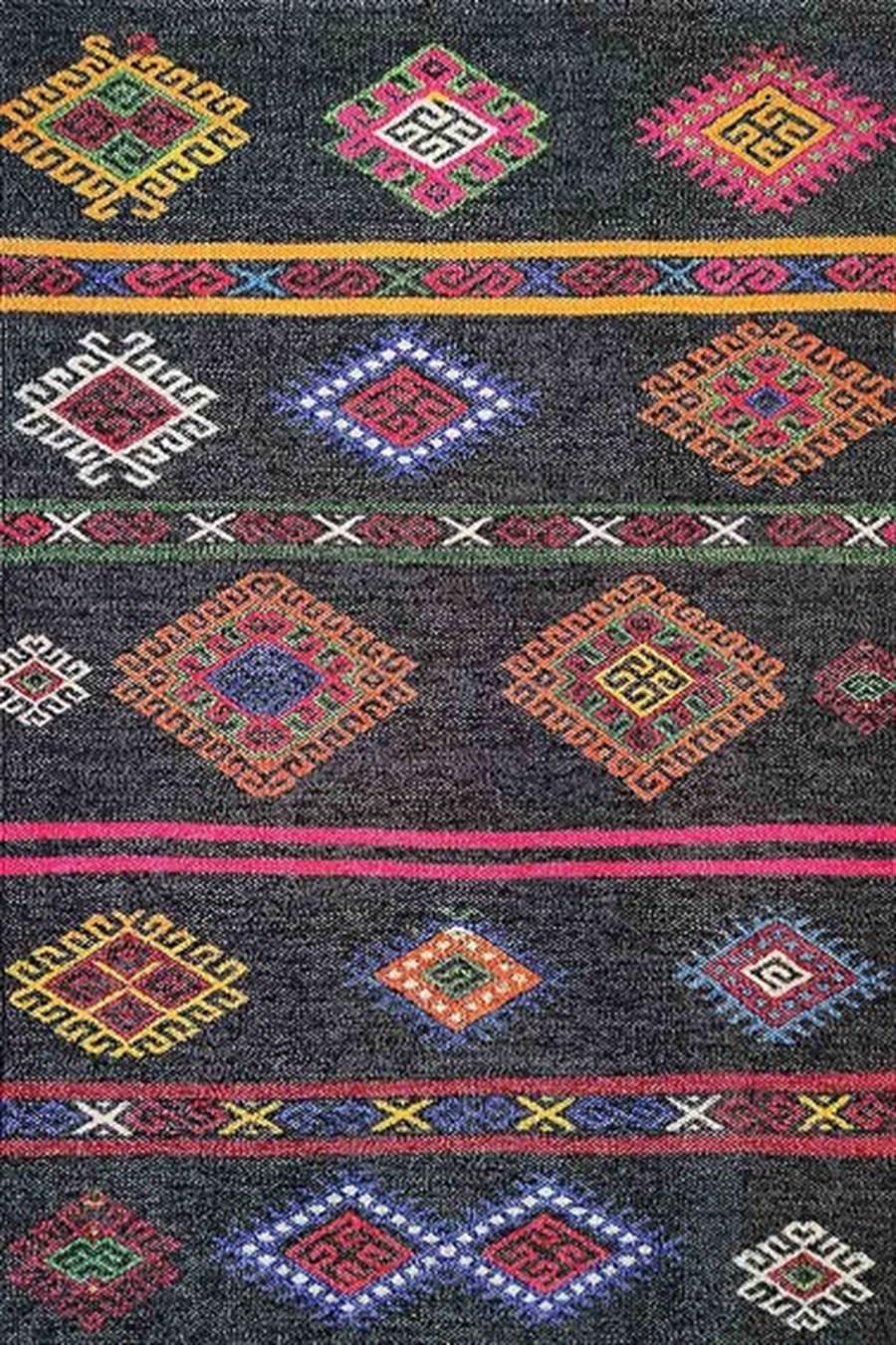 Kreasyon Halı Pandora 2759 Gri 5 mm Polyester Yıkanabilir Kalın Kaymaz Pamuk Taban Dikdörtgen Makine Dokuma Salon Halısı 160x235 cm