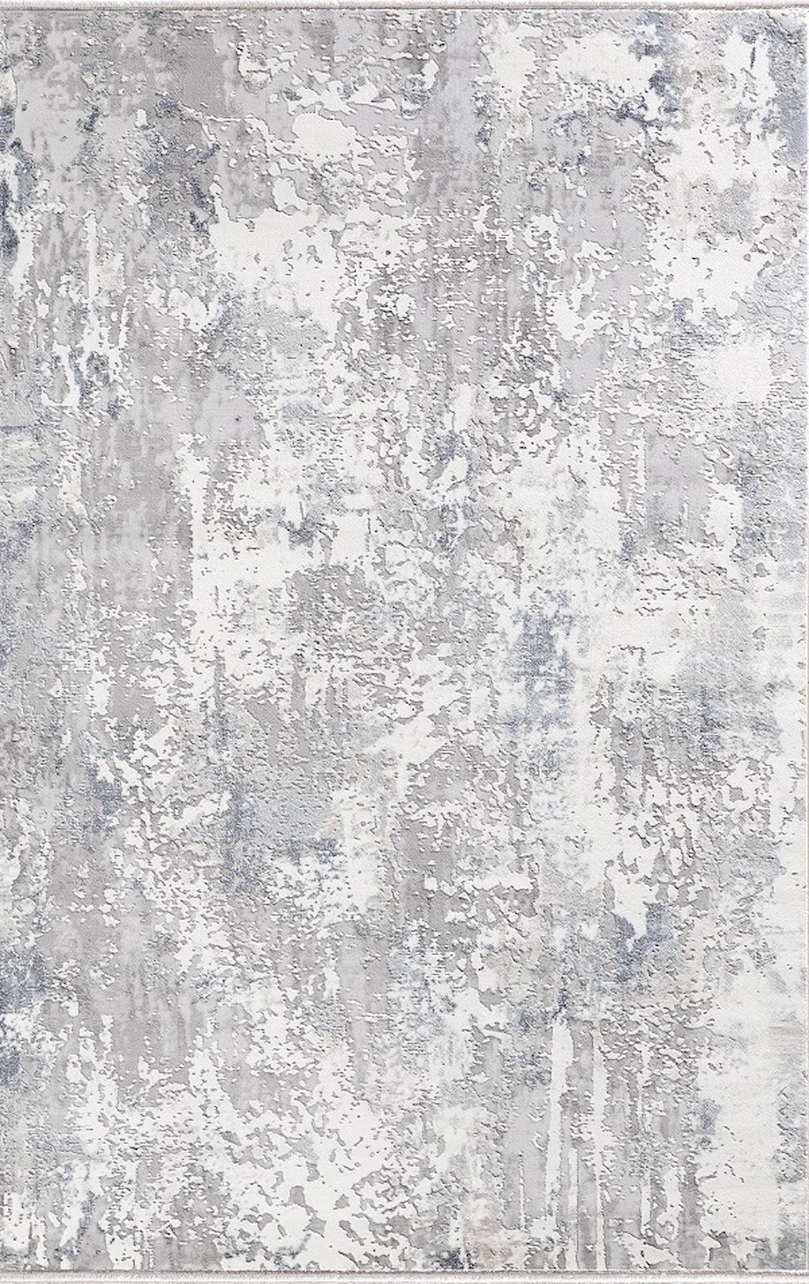 Merinos Therapy 19137 Gri 12 mm Viskon Yumuşak Yıkanabilir Kalın Kaymaz Dot Taban Dikdörtgen Makine Dokuma Salon Halısı 120x200 cm