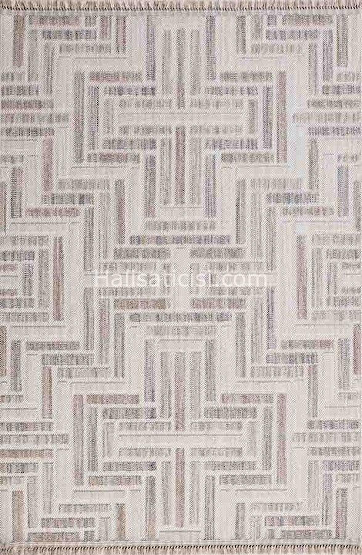 Gümüşsuyu Deco Point 15762 Bej 6 mm Pamuk-Polyester Toz Tutmaz Yıkanabilir İnce Kaymaz Dikdörtgen Makine Dokuma Salon Halısı 210x210 cm