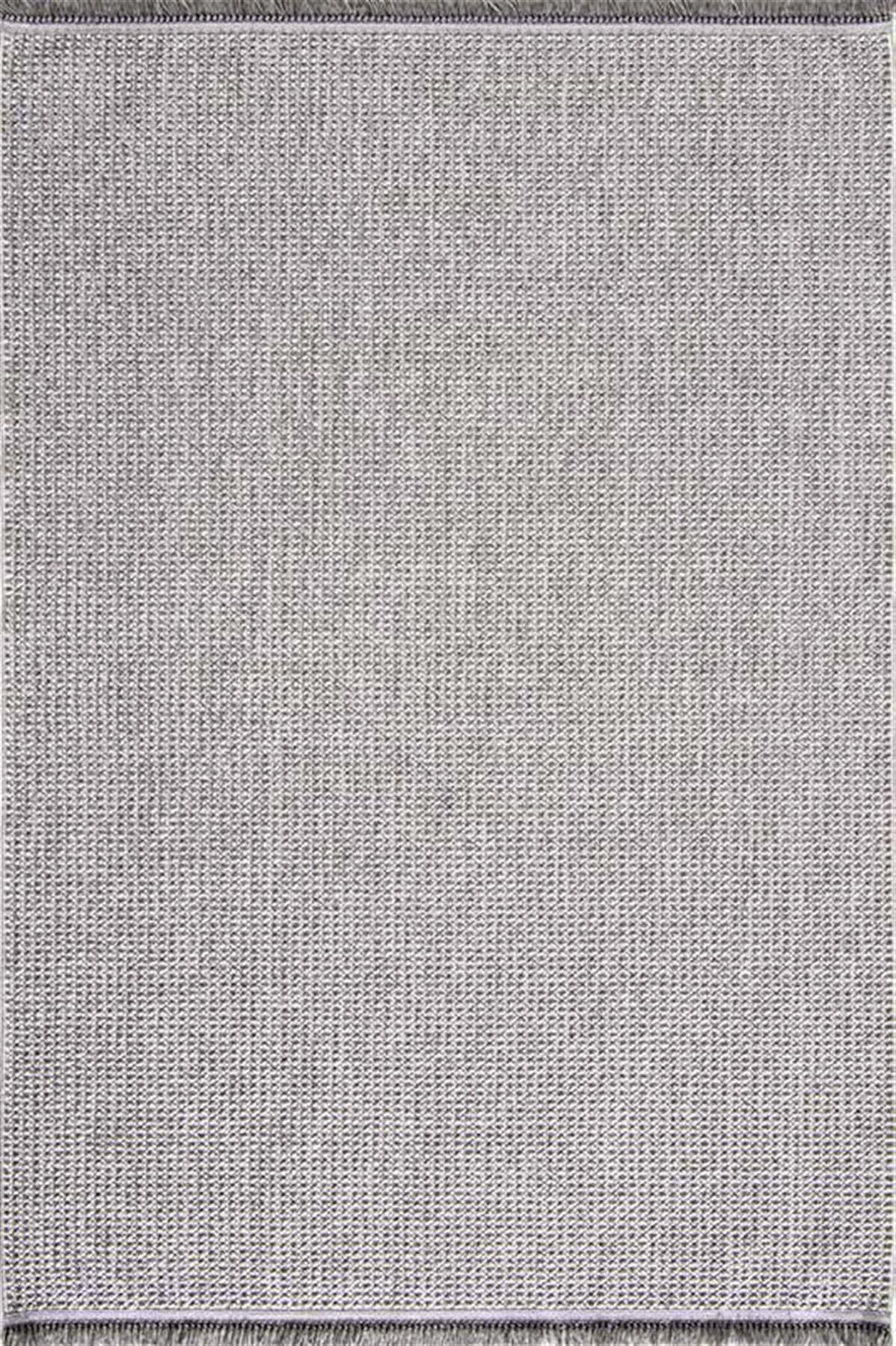 Enti Halı Vega 1453 Gri 7 mm Polyester Yıkanabilir Orta Dikdörtgen Makine Dokuma Salon Halısı 120x180 cm