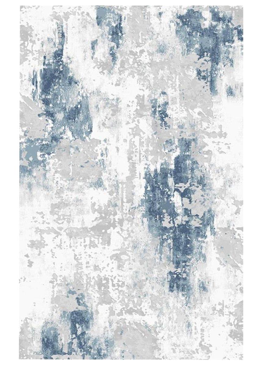 Merinos Everest T0110 Mavi 10 mm Akrilik Antialerjenik Yıkanabilir Kalın Kaymaz Dikdörtgen Makine Dokuma Salon Halısı 100x300 cm