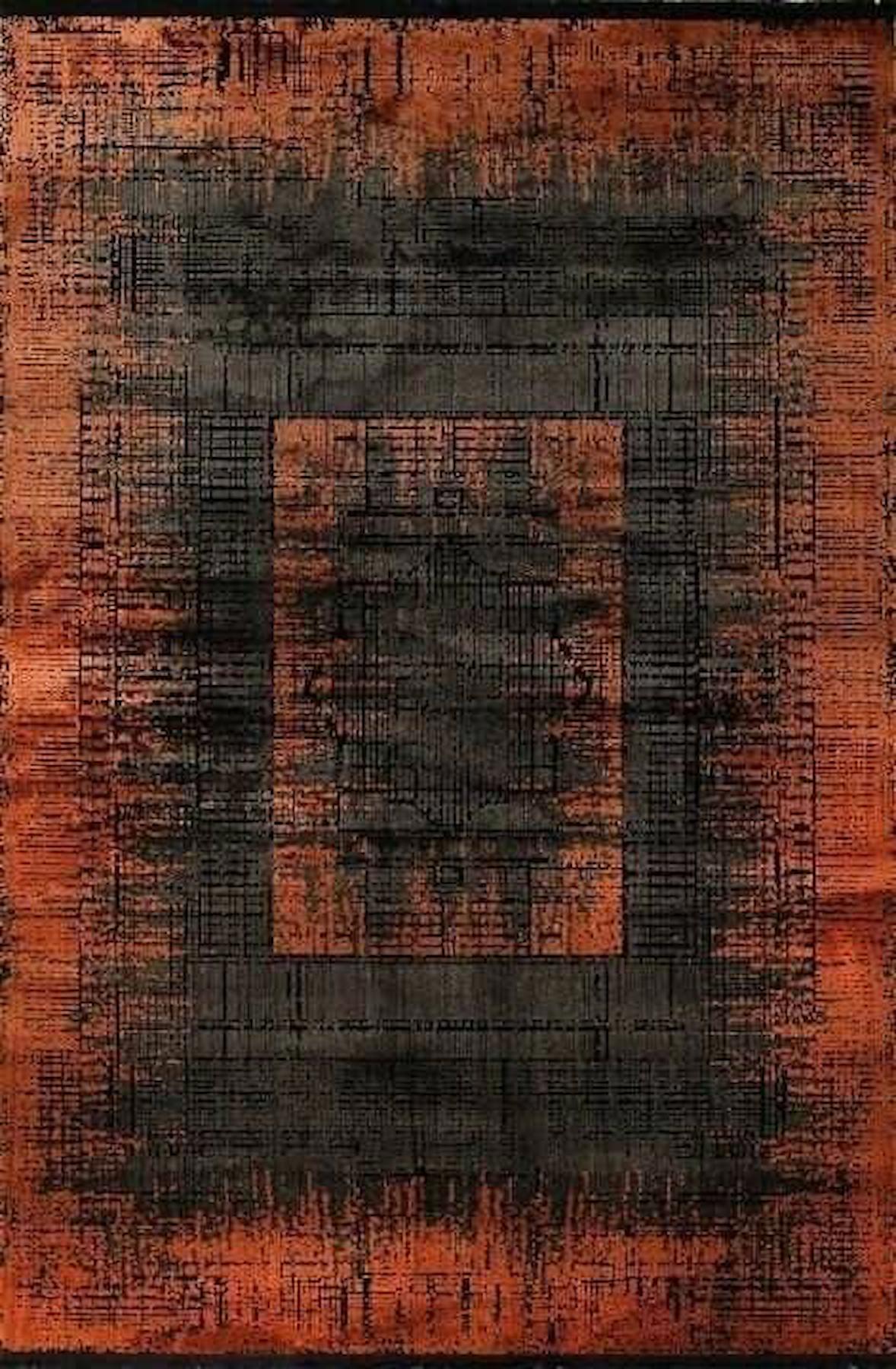 Gümüşsuyu Tierra 12894 Bakır 0.9 mm Pamuk-Polyester Antibakteriyel Yıkanabilir İnce Kaymaz Taban Dikdörtgen Makine Dokuma Salon Halısı 160x230 cm