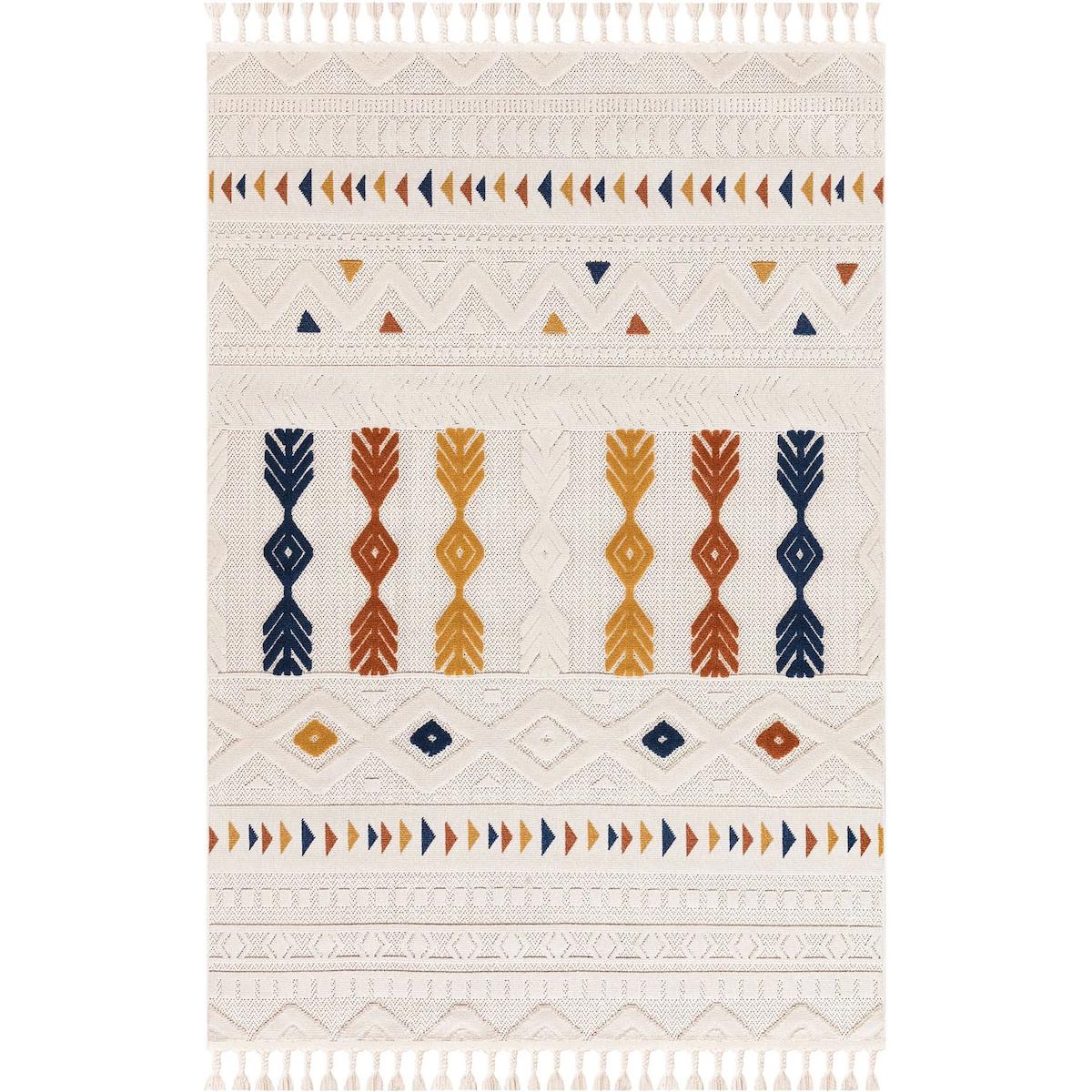 İpek Mekik Halı Duru Pien 1757 Krem 10 mm Polyester Yıkanabilir Orta Kaymaz Dikdörtgen Makine Dokuma Antre-Çocuk Odası-Salon-Yatak Odası Halısı 160x230 cm