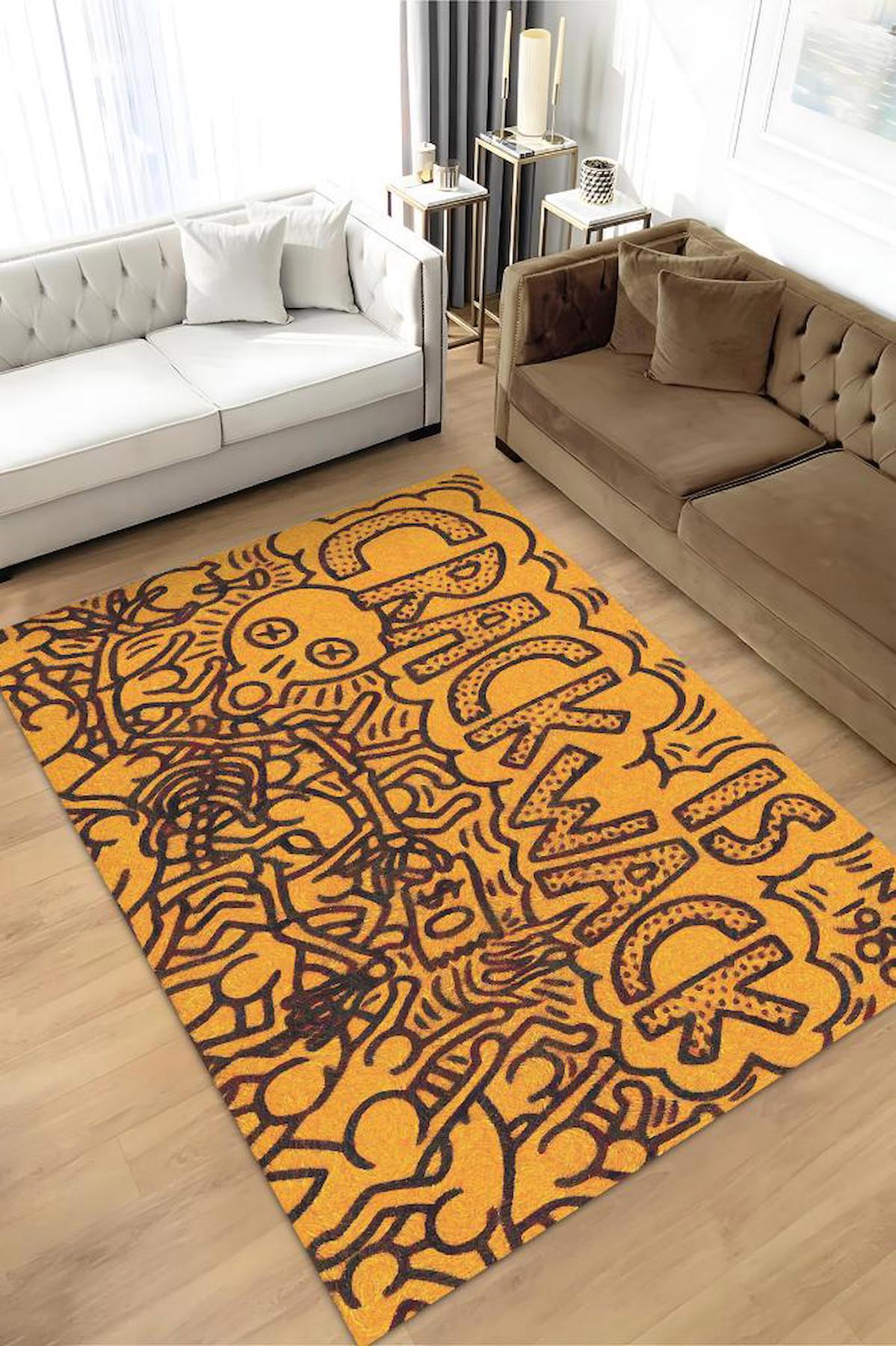 Homshtag Çatlak Krem 4 mm Pamuk Antistatik Yıkanabilir İnce Kaymaz Dikdörtgen Makine Dokuma Genç Odası Halısı 80x300 cm