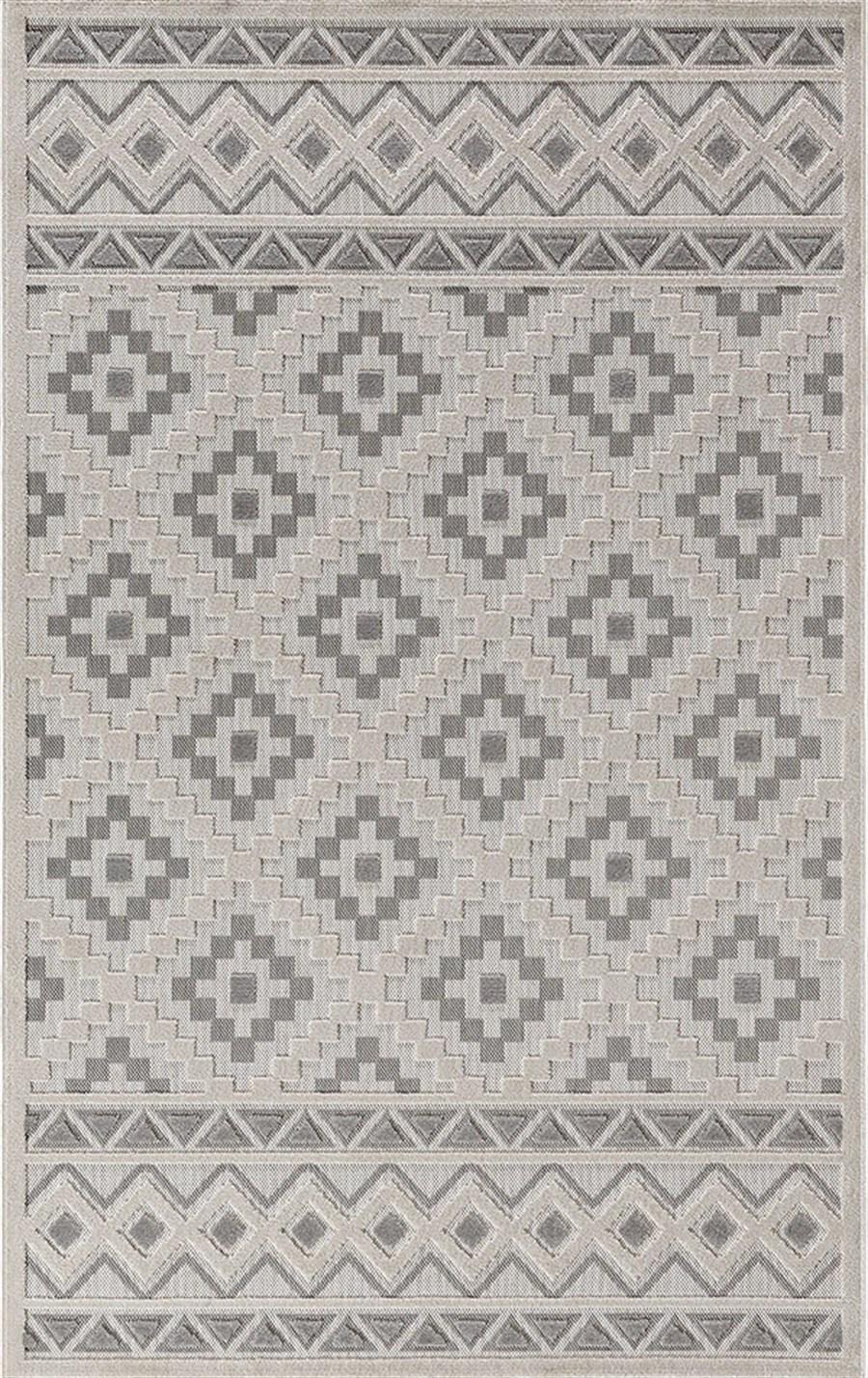 Merinos Launge 54097 Gri 5 mm Akrilik Yıkanabilir İnce Kaymaz Dikdörtgen Makine Dokuma Salon Halısı 150x200 cm