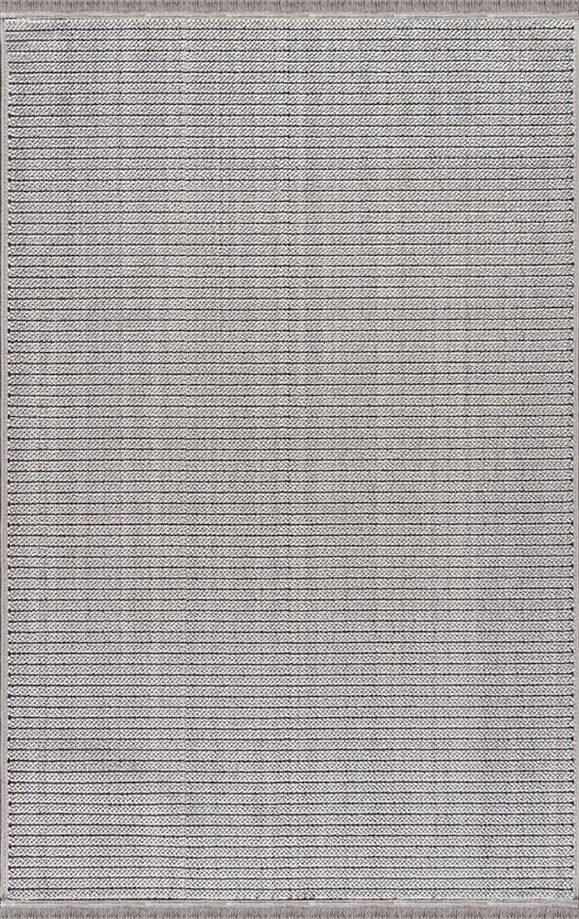 Merinos Garden 61574 Vizon 12 mm Polyester Toz Tutmaz Yıkanabilir Kalın Kaymaz Dikdörtgen Makine Dokuma Salon Halısı 80x150 cm