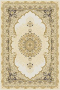 Tuğra Halı Sümer SM04 Beyaz 5 mm Polyester Yıkanabilir İnce Dikdörtgen Makine Dokuma Salon Halısı 70x100 cm