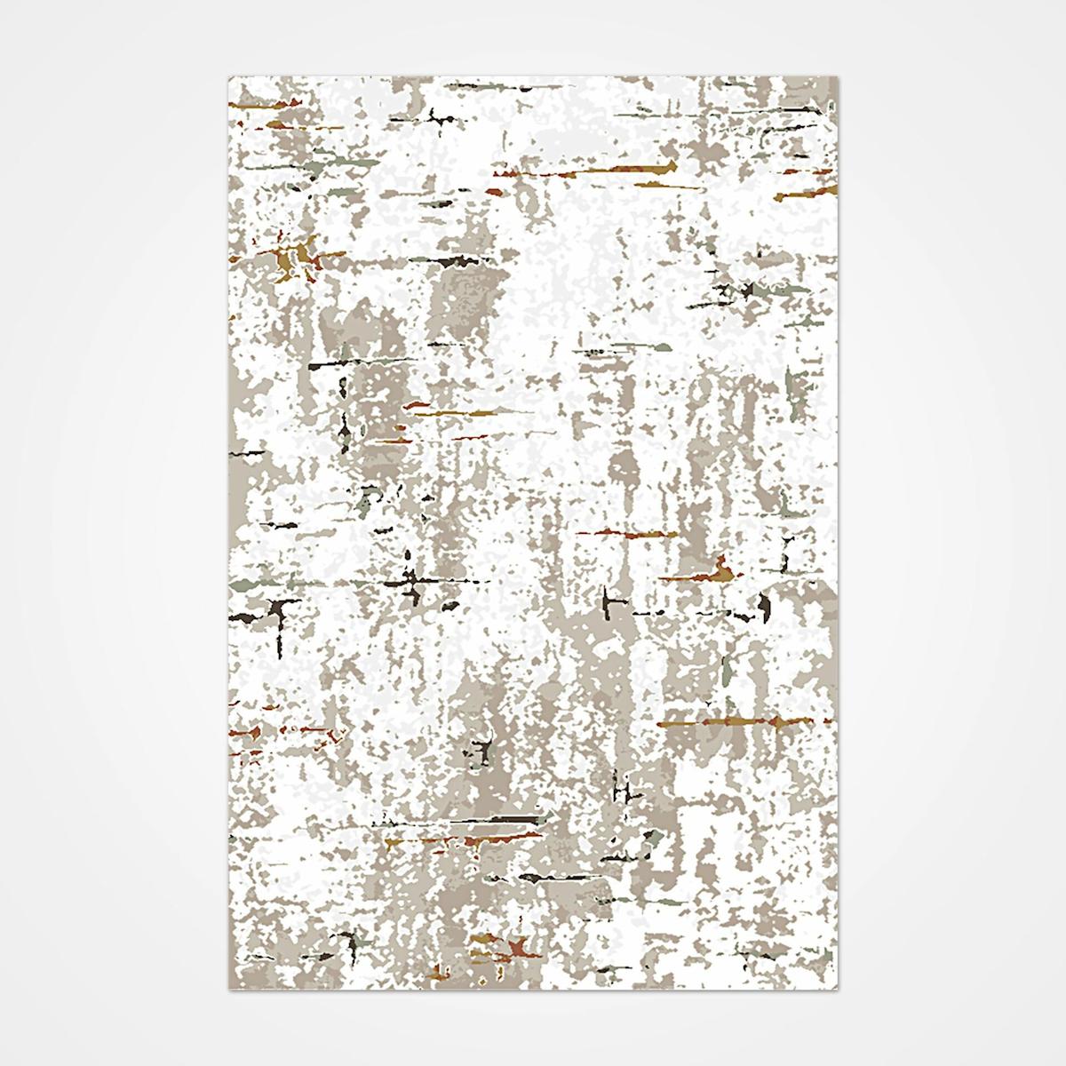 Crea Halı Londra 11501 Krem 10 mm Akrilik Toz Tutmaz Yıkanabilir Orta Soyut Temalı Dikdörtgen Makine Dokuma Salon Halısı 140x200 cm