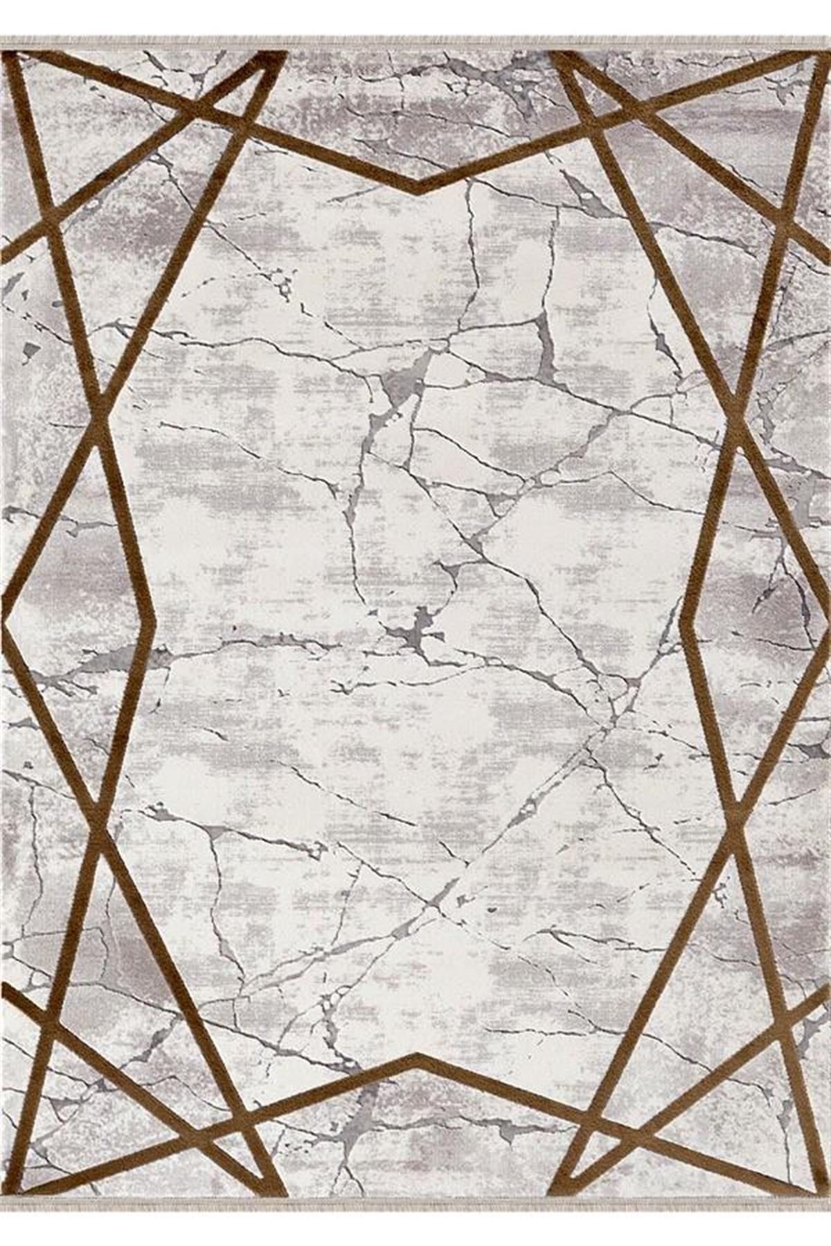 Merinos Therapy 33261 Gri 12 mm Akrilik Yıkanabilir Kalın Kaymaz Dikdörtgen Makine Dokuma Salon Halısı 133x190 cm