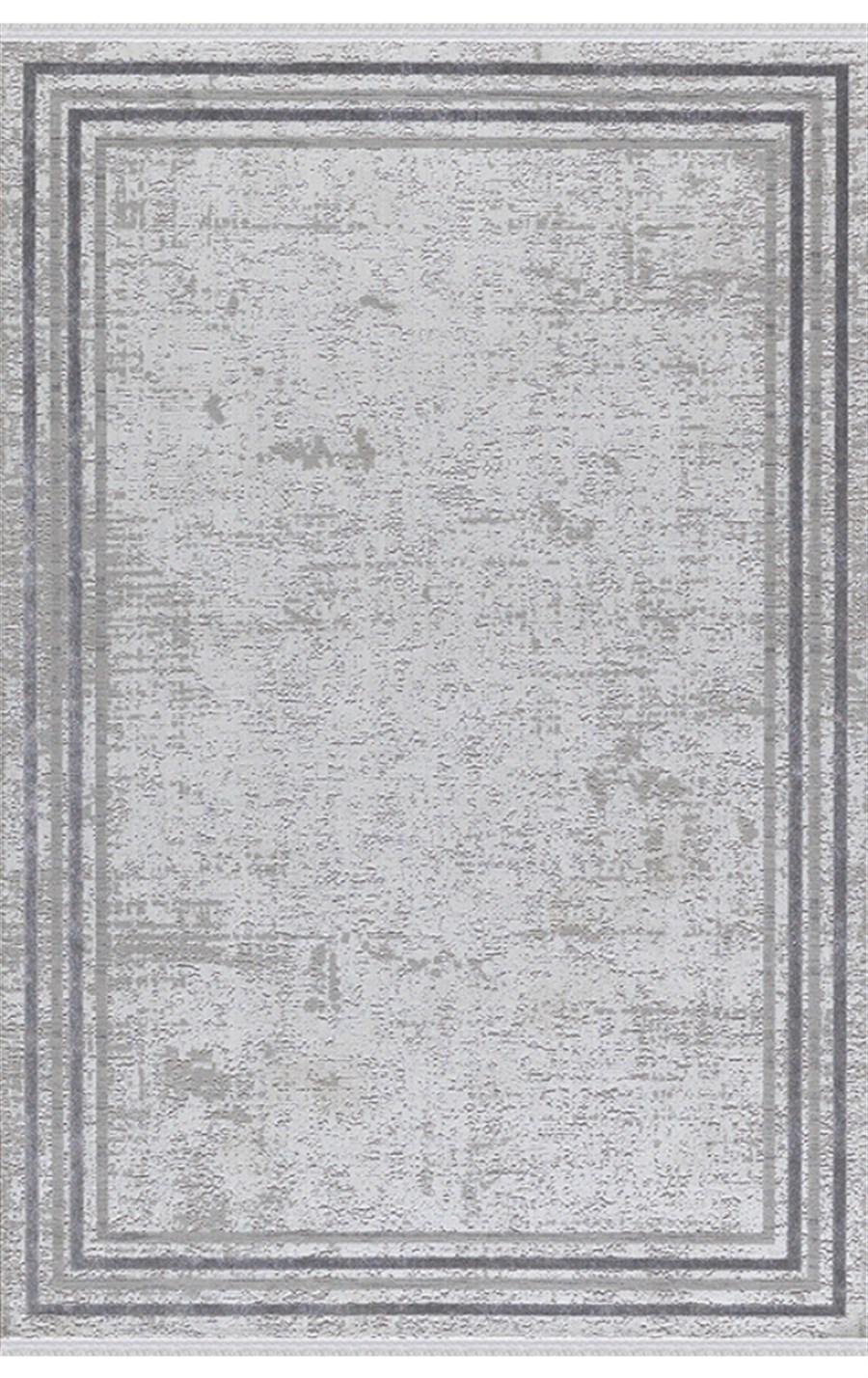 Merinos Verona 36738 Gri 5 mm Akrilik Toz Tutmaz Yıkanabilir Kalın Kaymaz Dikdörtgen Makine Dokuma Salon Halısı 80x150 cm