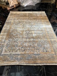 Hoom Rugs Diamond 3775 Bakır - Gri 10 mm Akrilik-Viskon Silinebilir Yıkanabilir Orta Kaymaz Dikdörtgen Makine Dokuma Salon Halısı 160x230 cm