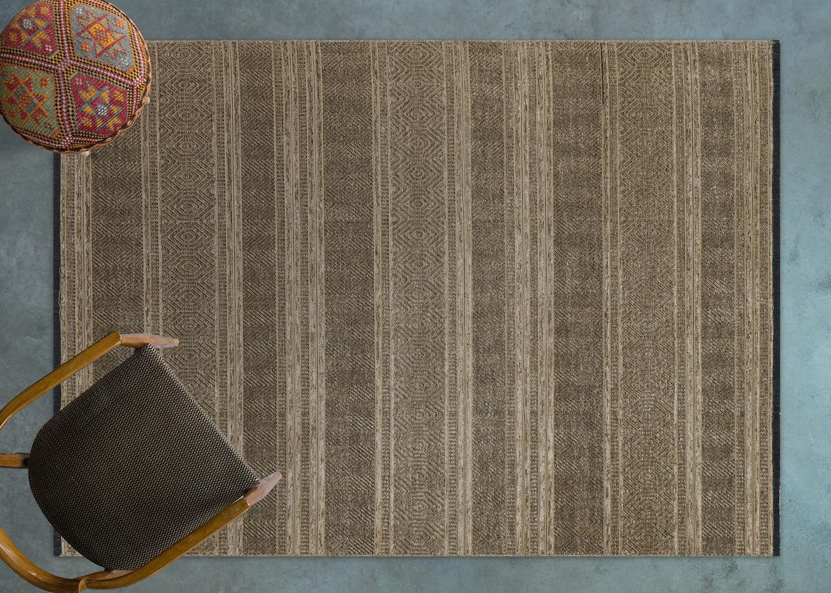 Apex Gloria 4003 Çok Renkli Viskon Yıkanabilir İnce Kaymaz Jüt Taban Dikdörtgen Makine Dokuma Salon Halısı 100x150 cm