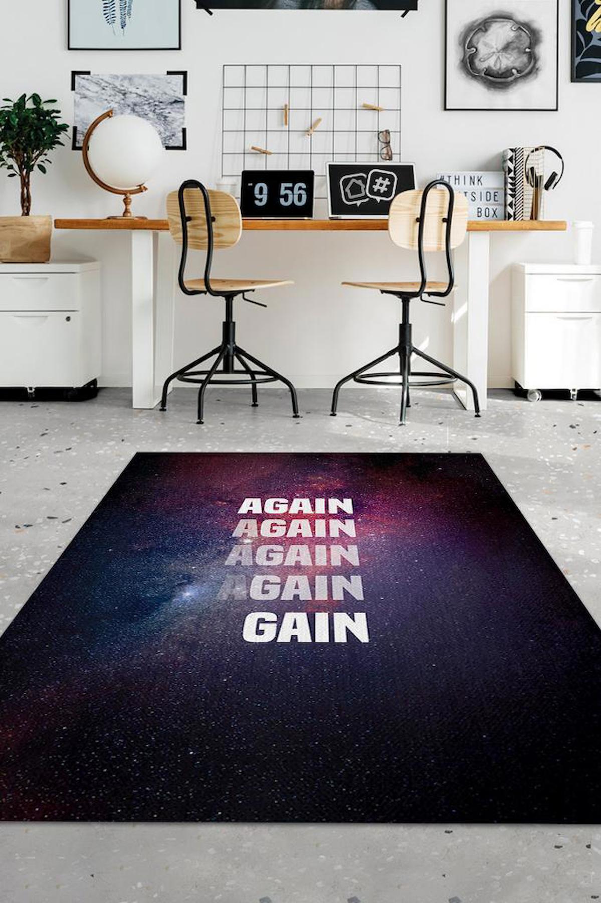 Homshtag Yine Kazan Çok Renkli 4 mm Pamuk Antistatik Yıkanabilir İnce Kaymaz Dikdörtgen Makine Dokuma Çalışma Odası Halısı 160x160 cm