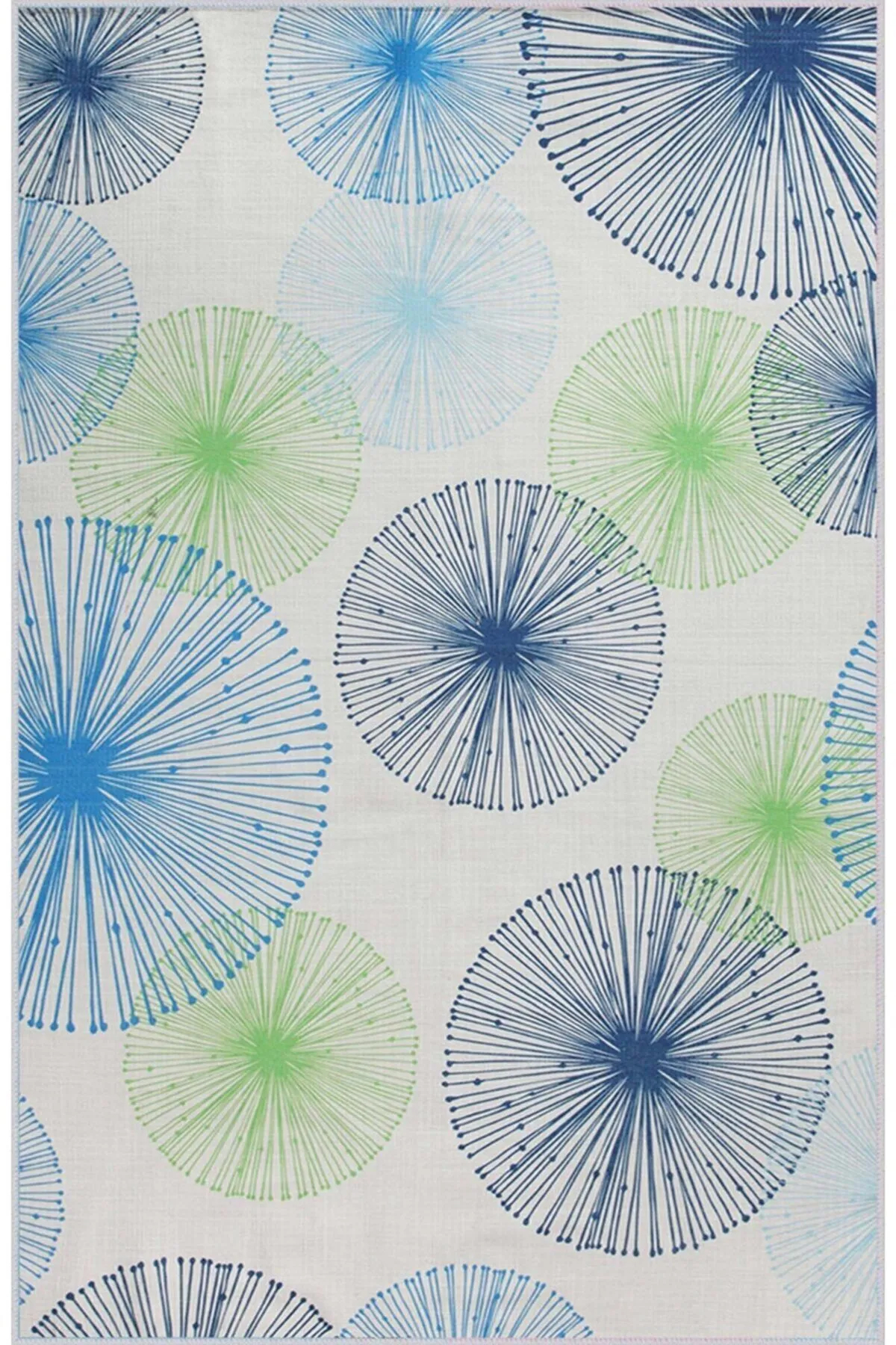 Rovigo Home RVG1463 Çok Renkli 8 mm Polyester Leke Tutmaz-Toz Tutmaz Yıkanabilir İnce Kaymaz Dot Taban Dikdörtgen Makine Dokuma Salon Halısı 150x220 cm