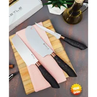 Castle Kitchen Black Copper Serisi 3 Lü Mutfak Bıçak Seti ( Nakiri - Börek Salata - Sıyırma Doğrama )