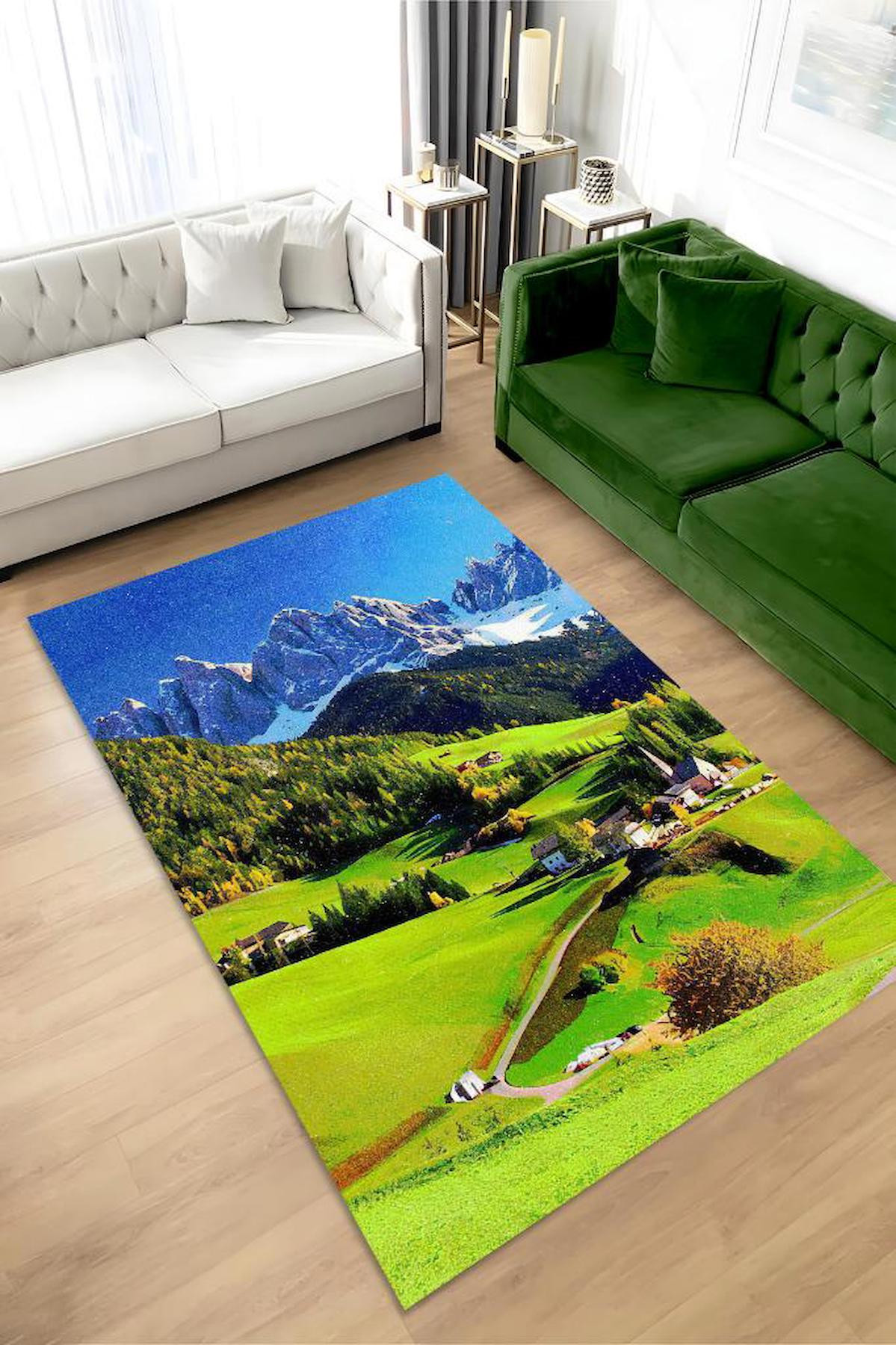 Homshtag Bahar Krem 4 mm Pamuk Antistatik Yıkanabilir İnce Kaymaz Dikdörtgen Makine Dokuma Salon Halısı 156x230 cm