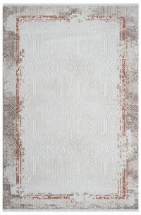 Kreasyon Halı MX005 Krem 8 mm Polyester Yıkanabilir Kalın Dikdörtgen Makine Dokuma Salon Halısı 125x200 cm
