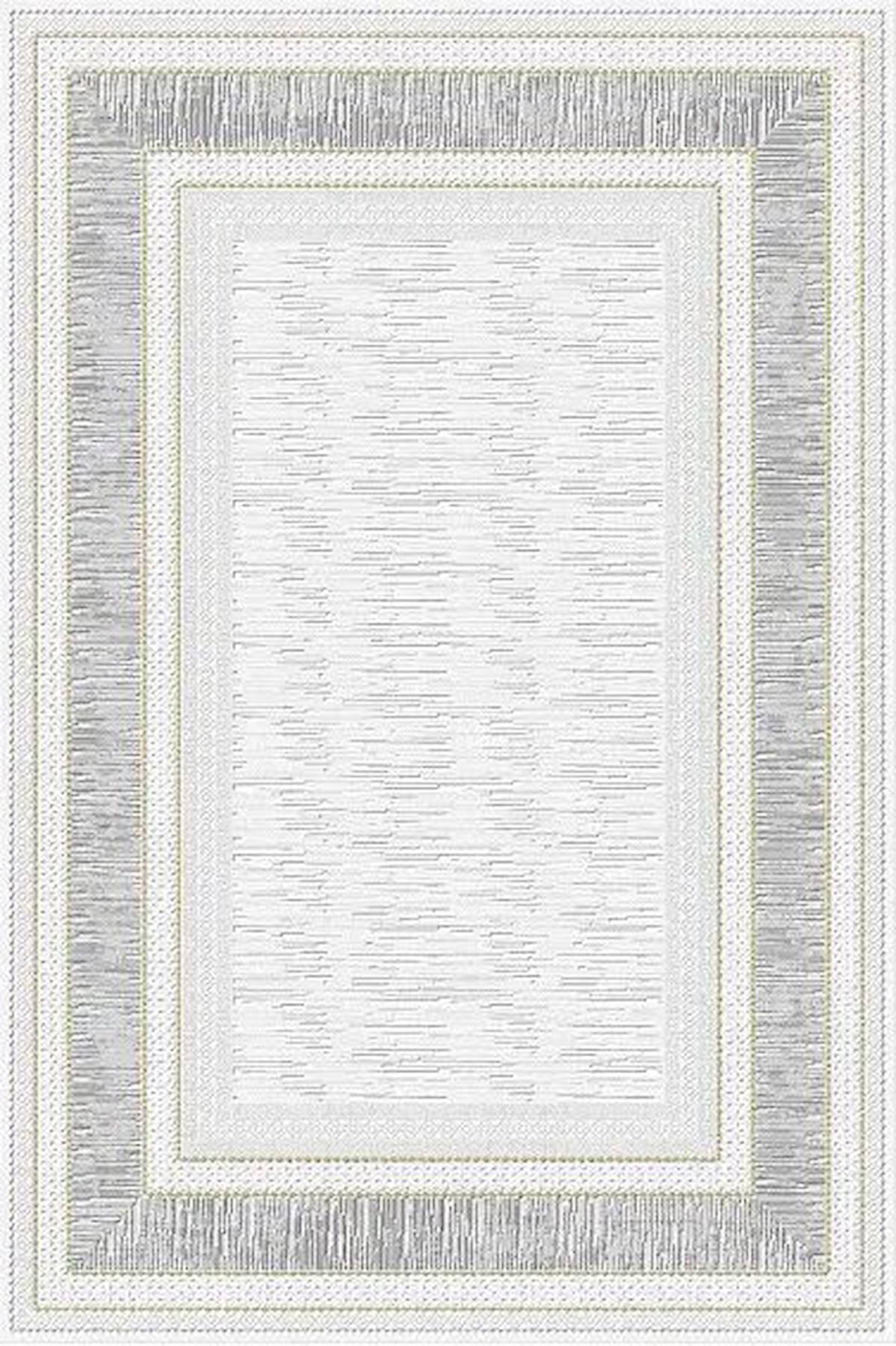 Kreasyon Halı Universal A0303 Krem Yıkanabilir Kalın Pamuk Taban Dikdörtgen Makine Dokuma Salon Halısı 160x230 cm