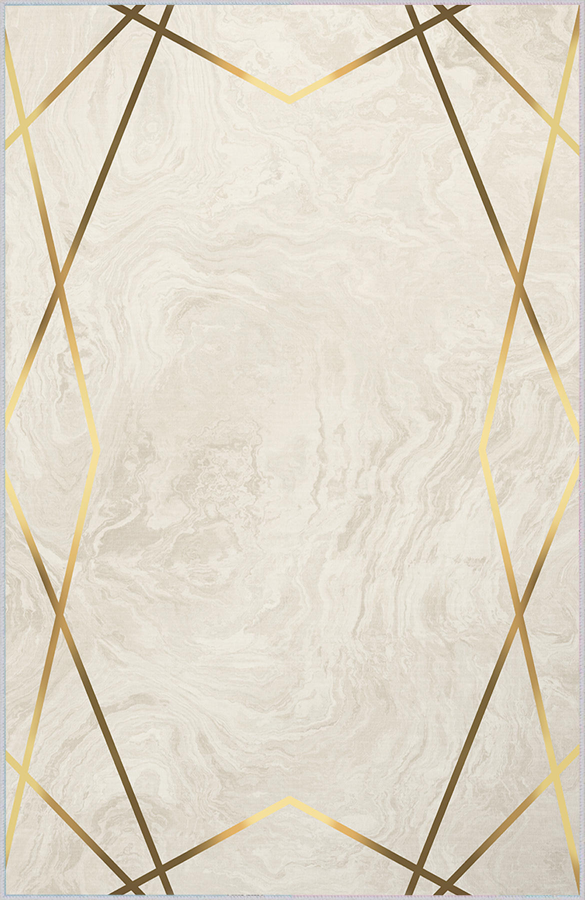 Rovigo Home RVG1312 Krem 8 mm Polyester Leke Tutmaz-Toz Tutmaz Yıkanabilir İnce Kaymaz Dot Taban Dikdörtgen Makine Dokuma Salon Halısı 80x150 cm
