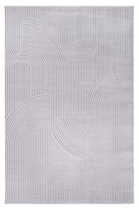 Alpina Home Expression Gri 7 mm Polyester Yıkanabilir İnce Kaymaz Jüt Taban Dikdörtgen Makine Dokuma Salon Halısı 180x280 cm