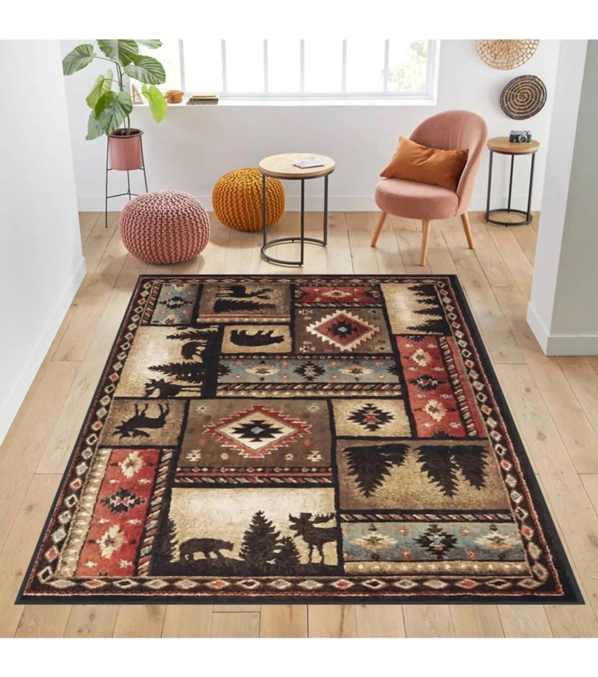 Rovigo Home RVG1755 Çok Renkli 8 mm Polyester Antibakteriyel-Leke Tutmaz-Toz Tutmaz Yıkanabilir İnce Kaymaz Dot Taban Dikdörtgen Makine Dokuma Salon Halısı 160x233 cm