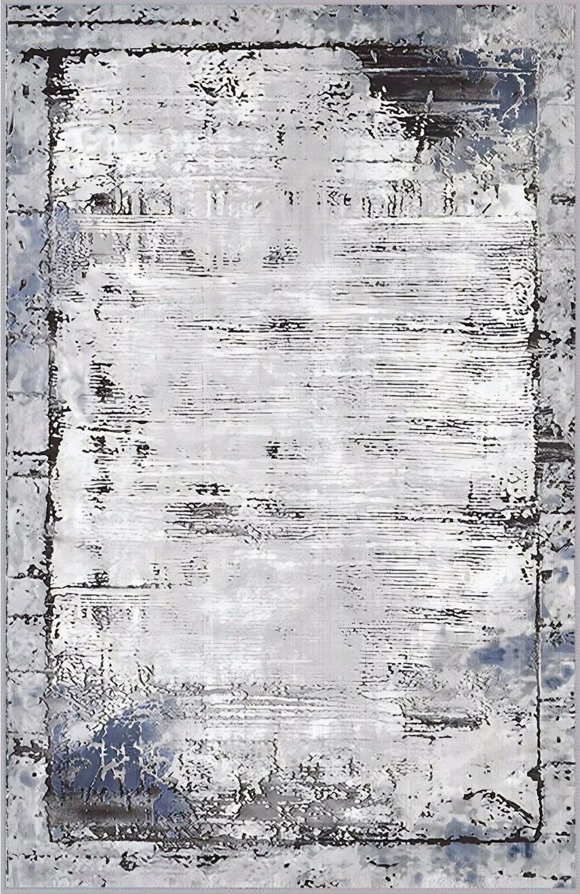 Rovigo Home RVG0699 Gri 8 mm Polyester Antibakteriyel-Leke Tutmaz-Toz Tutmaz Yıkanabilir İnce Kaymaz Dot Taban Dikdörtgen Makine Dokuma Salon Halısı 40x60 cm