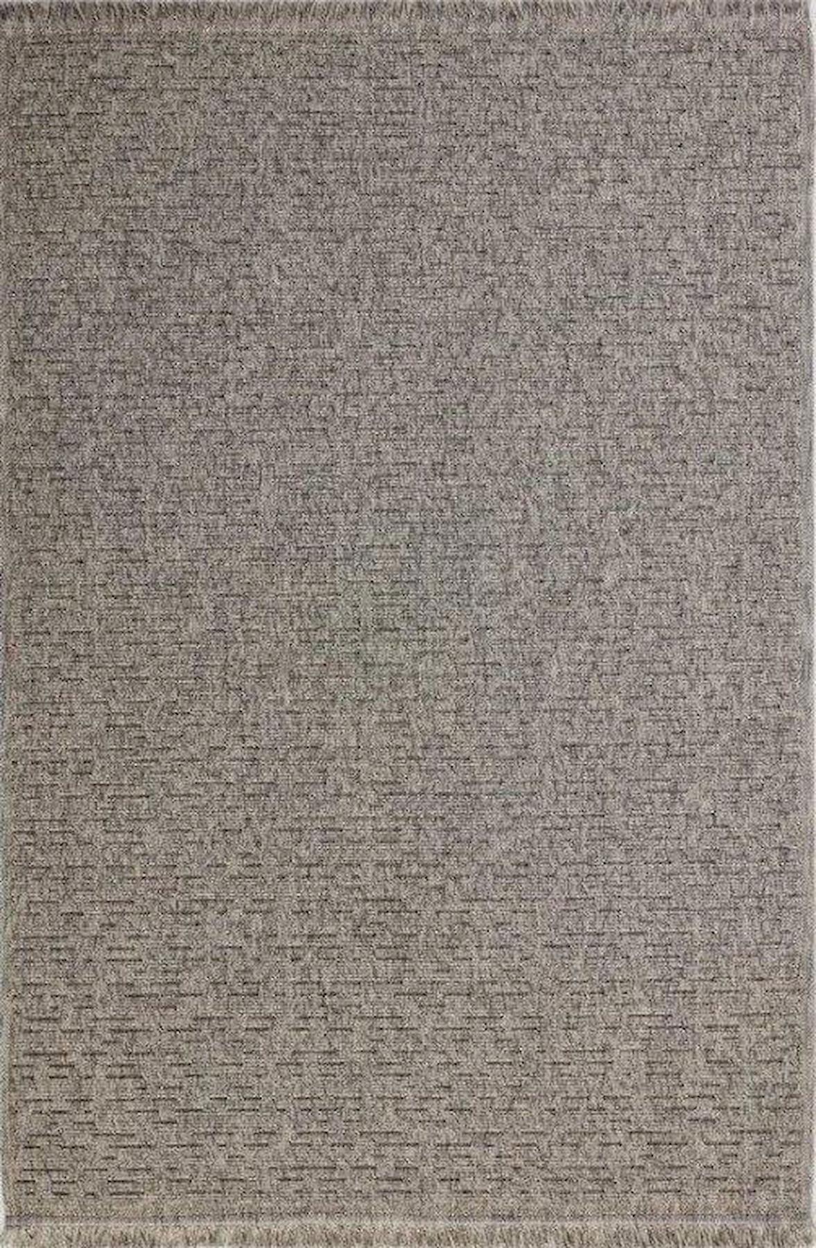 Gümüşsuyu Garden 15773 Gri 6 mm Polipropilen Yıkanabilir Orta Kaymaz Jüt Taban Dikdörtgen Makine Dokuma Salon Halısı 80x120 cm