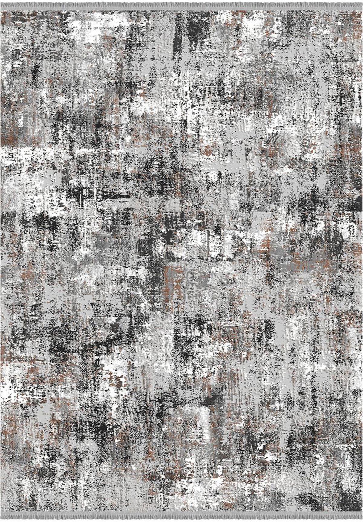 İpek Mekik Halı Roxanne 17163 Gri 8 mm Akrilik Yıkanabilir Orta Kaymaz Pamuk Taban Dikdörtgen Makine Dokuma Antre-Çocuk Odası-Salon-Yatak Odası Halısı 80x270 cm