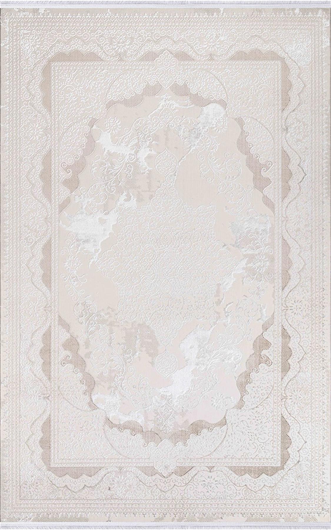 İpek Mekik Halı Sihir 17301 Krem 6 mm Polyester Toz Tutmaz Yıkanabilir Orta Kaymaz Pamuk Taban Dikdörtgen Makine Dokuma Antre-Çocuk Odası-Salon-Yatak Odası Halısı 100x150 cm
