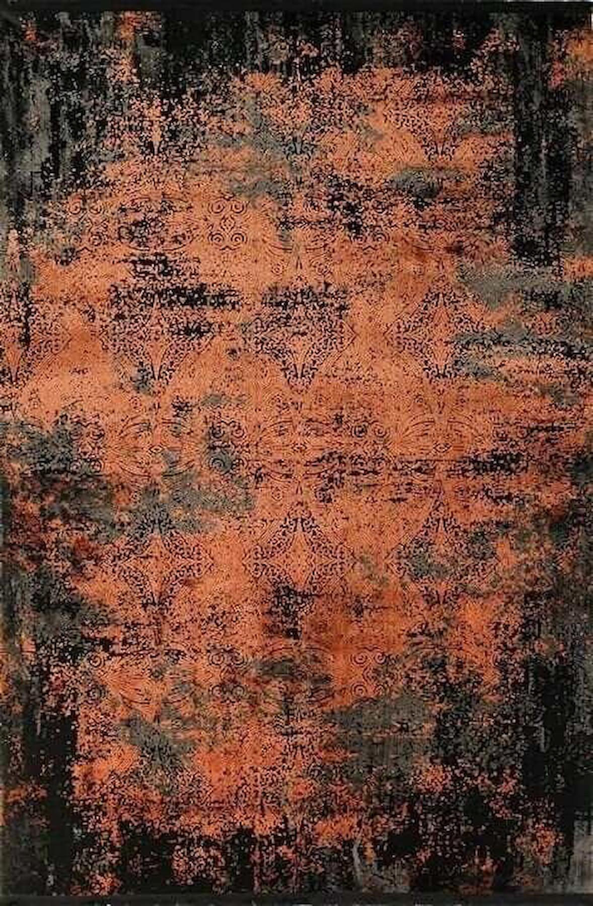 Gümüşsuyu Tierra 12892 Bakır 0.9 mm Pamuk-Polyester Antibakteriyel Yıkanabilir İnce Kaymaz Taban Dikdörtgen Makine Dokuma Salon Halısı 160x230 cm