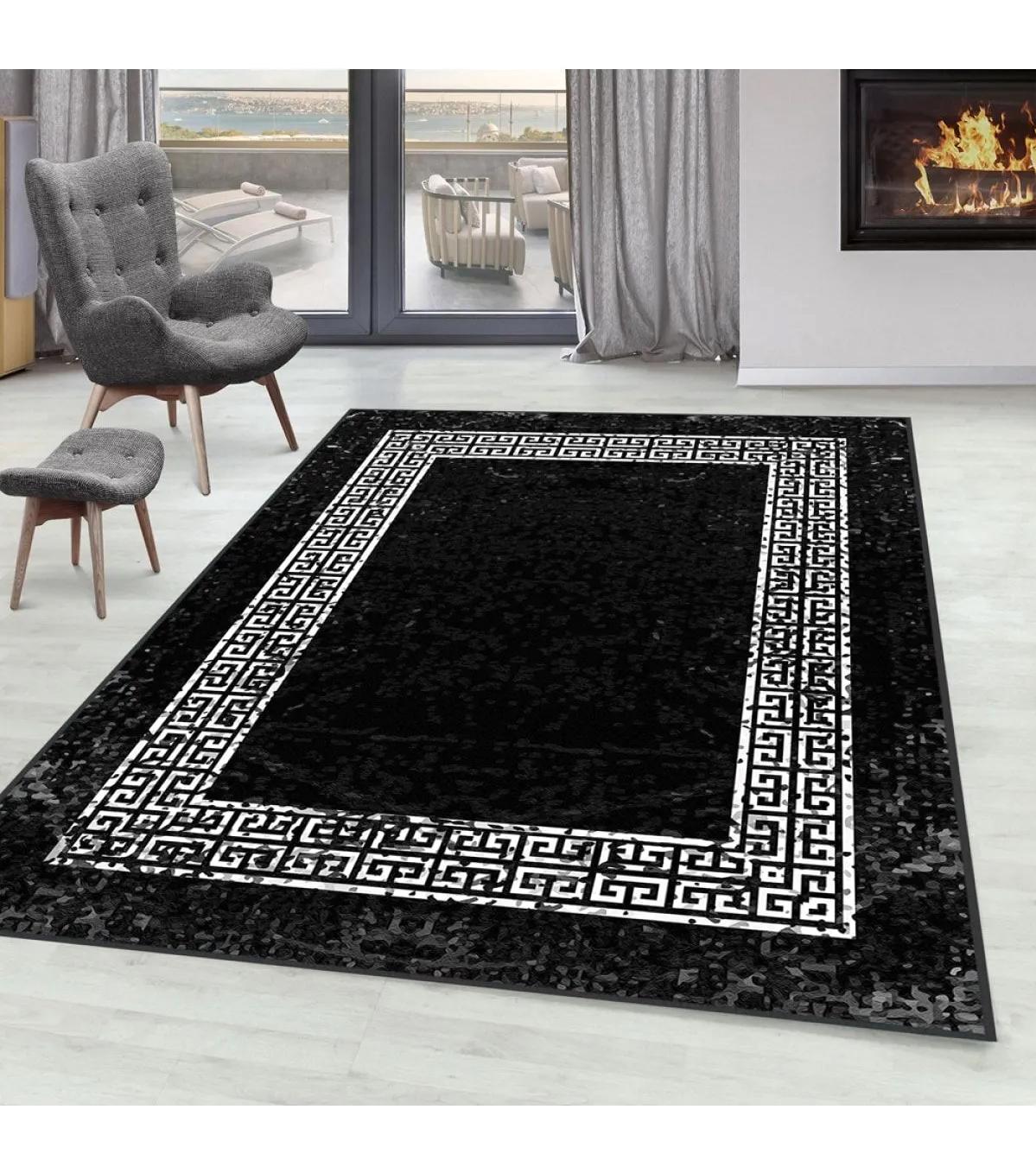 Rovigo Home RVG0296-SD1079 Çok Renkli 8 mm Polyester Leke Tutmaz-Toz Tutmaz Yıkanabilir İnce Kaymaz Dot Taban Dikdörtgen Makine Dokuma Salon Halısı 140x200 cm