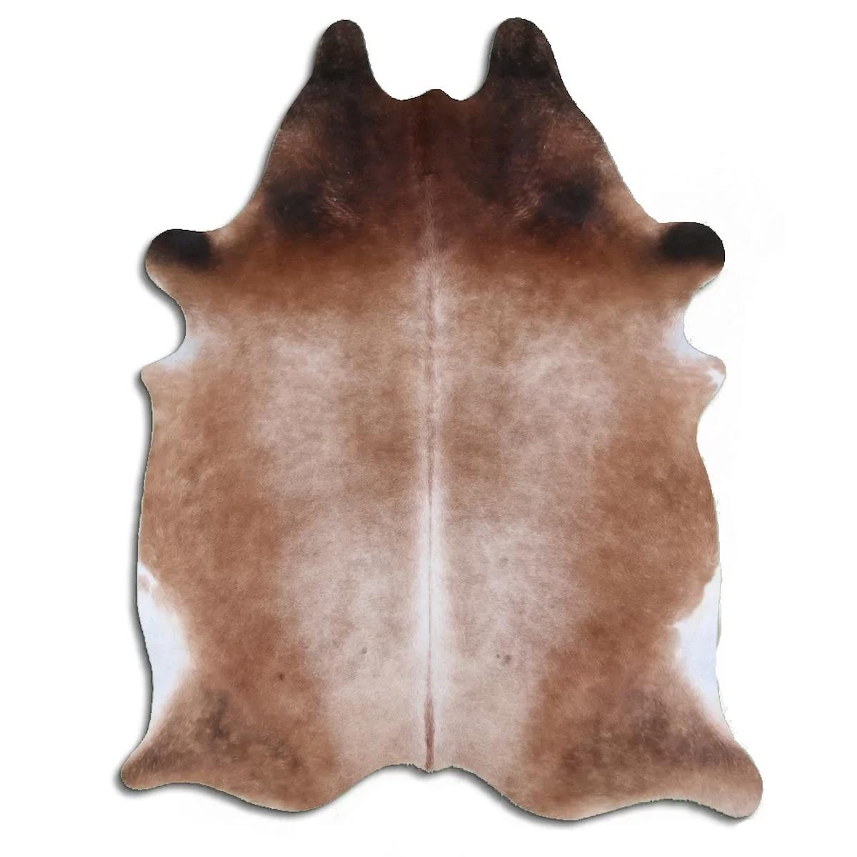 Fiesta Leather Art 65683 Krem 51 mm Deri Toz Tutmaz Yıkanabilir İnce Kaymaz Deri Taban Oval Makine Dokuma Salon Halısı 100x120 cm