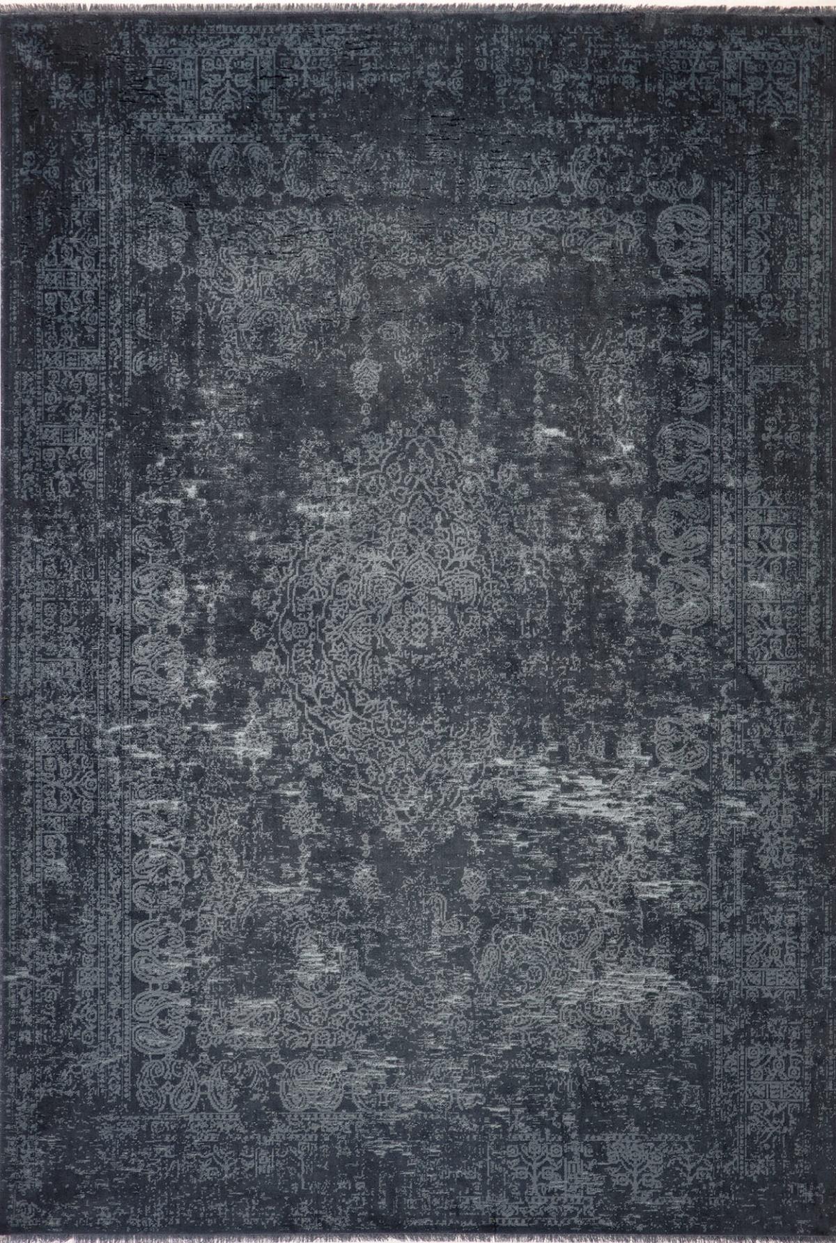 Gümüşsuyu Diamond 11790 Gri 4 mm Polyester Toz Tutmaz Yıkanabilir İnce Pamuk Taban Dikdörtgen Makine Dokuma Salon Halısı 100x300 cm
