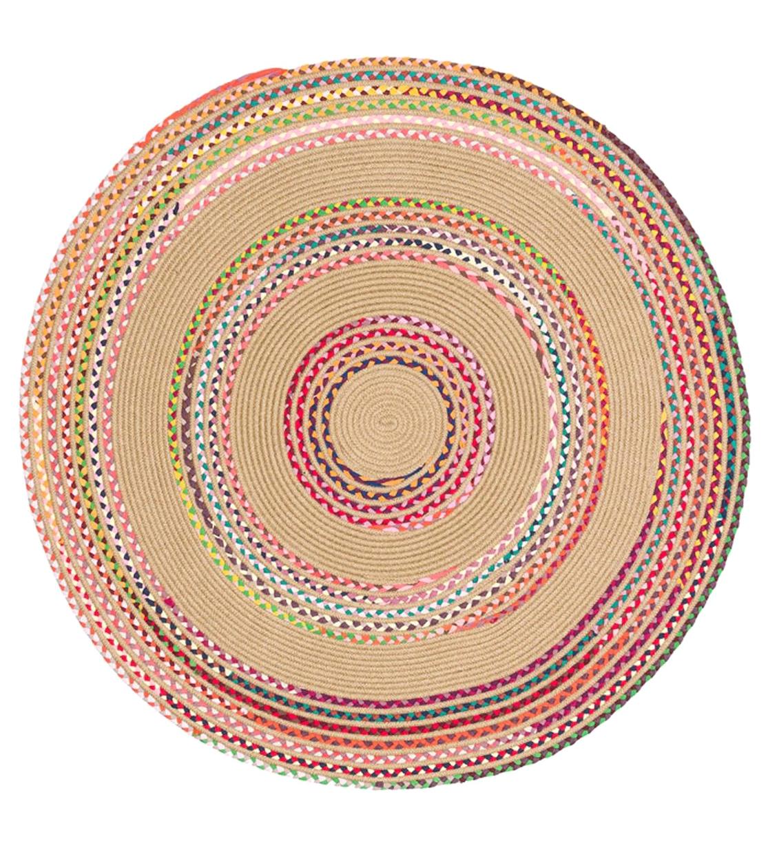 Eko Halı Patna PTN08 Krem 6 mm Pamuk Silinebilir Yıkanabilir Orta Kaymaz Jüt Taban Yuvarlak Makine Dokuma Oturma Odası-Salon Halısı 200x290 cm