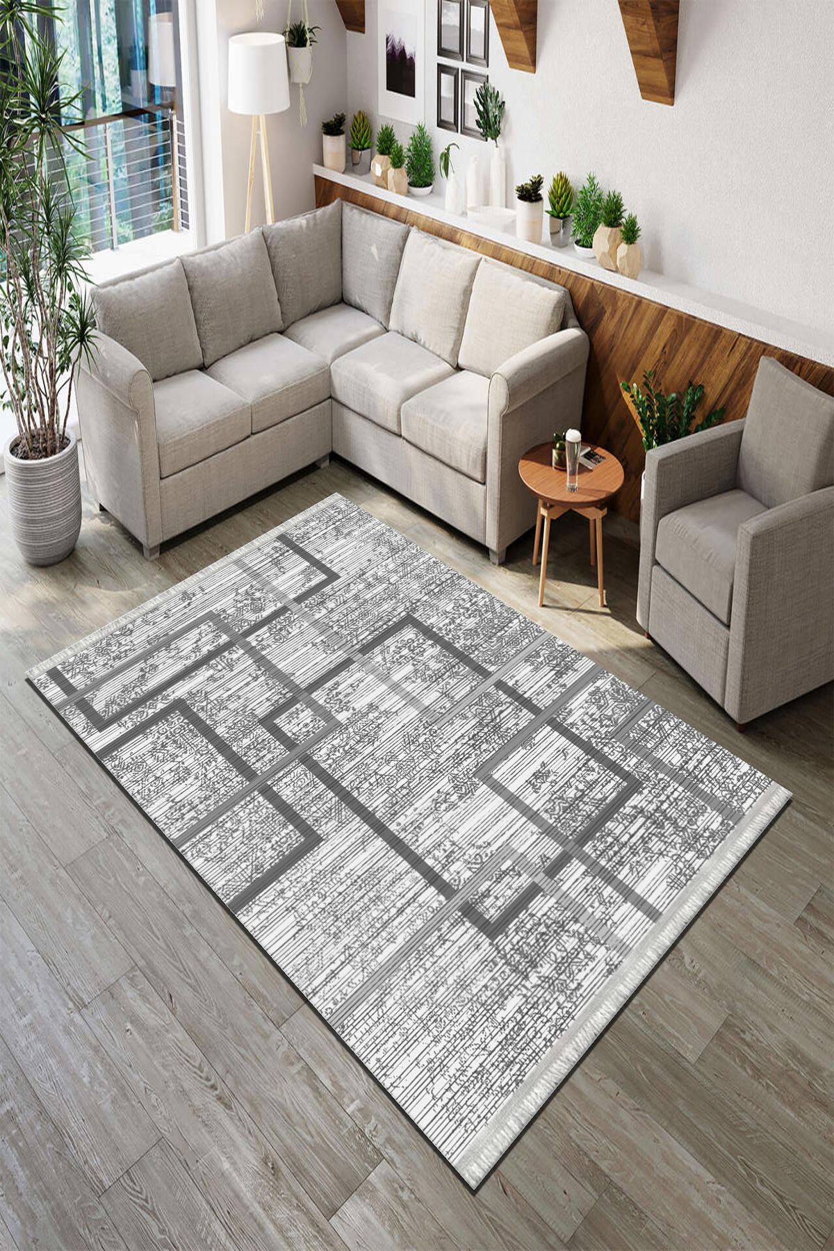Roslyn Home Çok Renkli 6 mm Polyester Toz Tutmaz Yıkanabilir İnce Kaymaz Dot Taban Çiçek Desenli Dikdörtgen Makine Dokuma Salon Halısı 80x150 cm