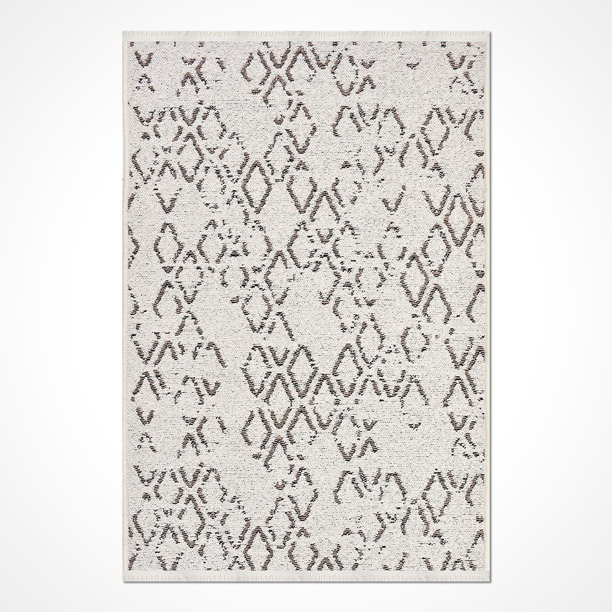 Crea Halı Asil 8318S Çok Renkli 7 mm Pamuk-Polyester Toz Tutmaz Yıkanabilir Orta Dikdörtgen Makine Dokuma Salon Halısı 80x150 cm
