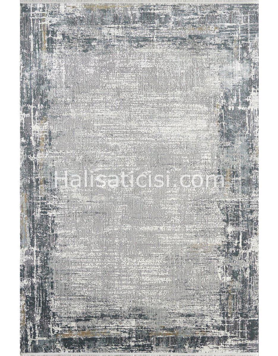 Gümüşsuyu İpekzade100 11381 Gri 8 mm Akrilik-Viskon Toz Tutmaz Yıkanabilir İnce Kaymaz Dikdörtgen Makine Dokuma Salon Halısı 80x150 cm