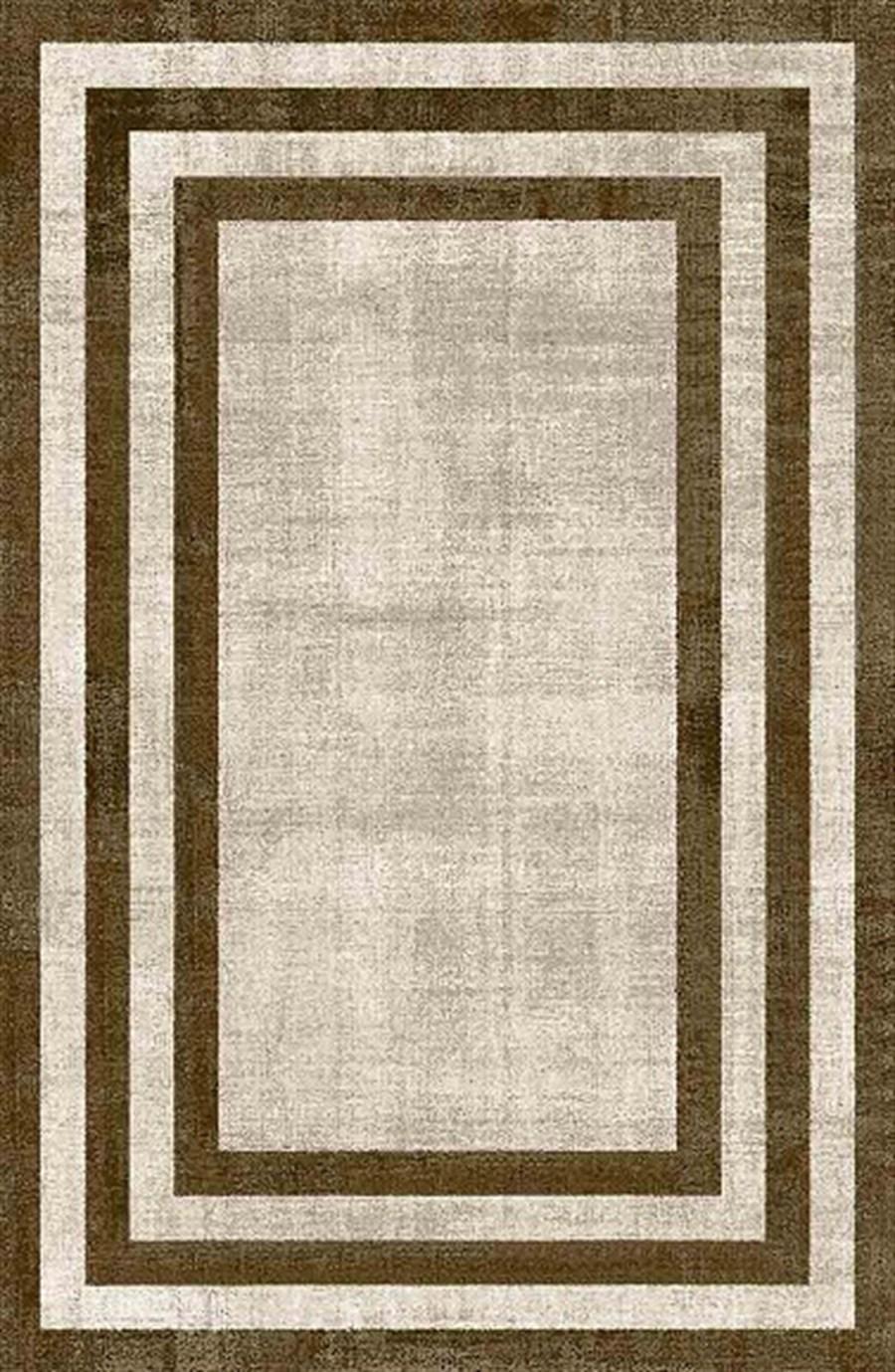 Kreasyon Halı Pandora 2774 Vizon 5 mm Polyester Yıkanabilir Kalın Kaymaz Pamuk Taban Dikdörtgen Makine Dokuma Salon Halısı 160x230 cm