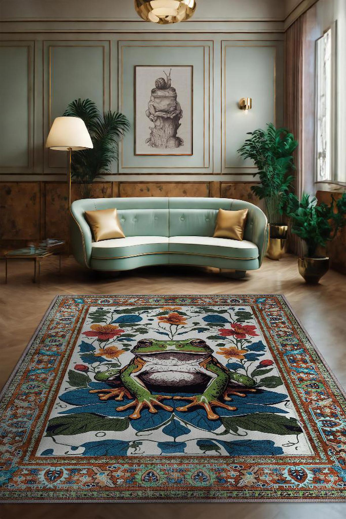 Homshtag Nuh'un Gemisi Krem 4 mm Pamuk Antistatik Yıkanabilir İnce Kaymaz Dikdörtgen Makine Dokuma Salon Halısı 140x200 cm