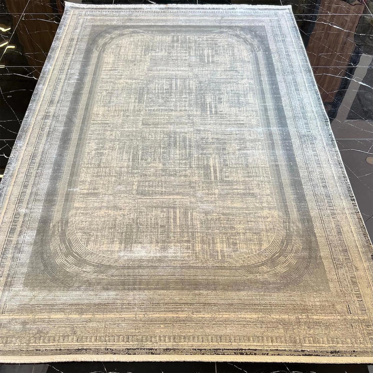Hoom Rugs Kalipso 3733 Gri 7 mm Akrilik-Viskon Silinebilir Yıkanabilir Orta Kaymaz Dikdörtgen Makine Dokuma Salon Halısı 200x300 cm