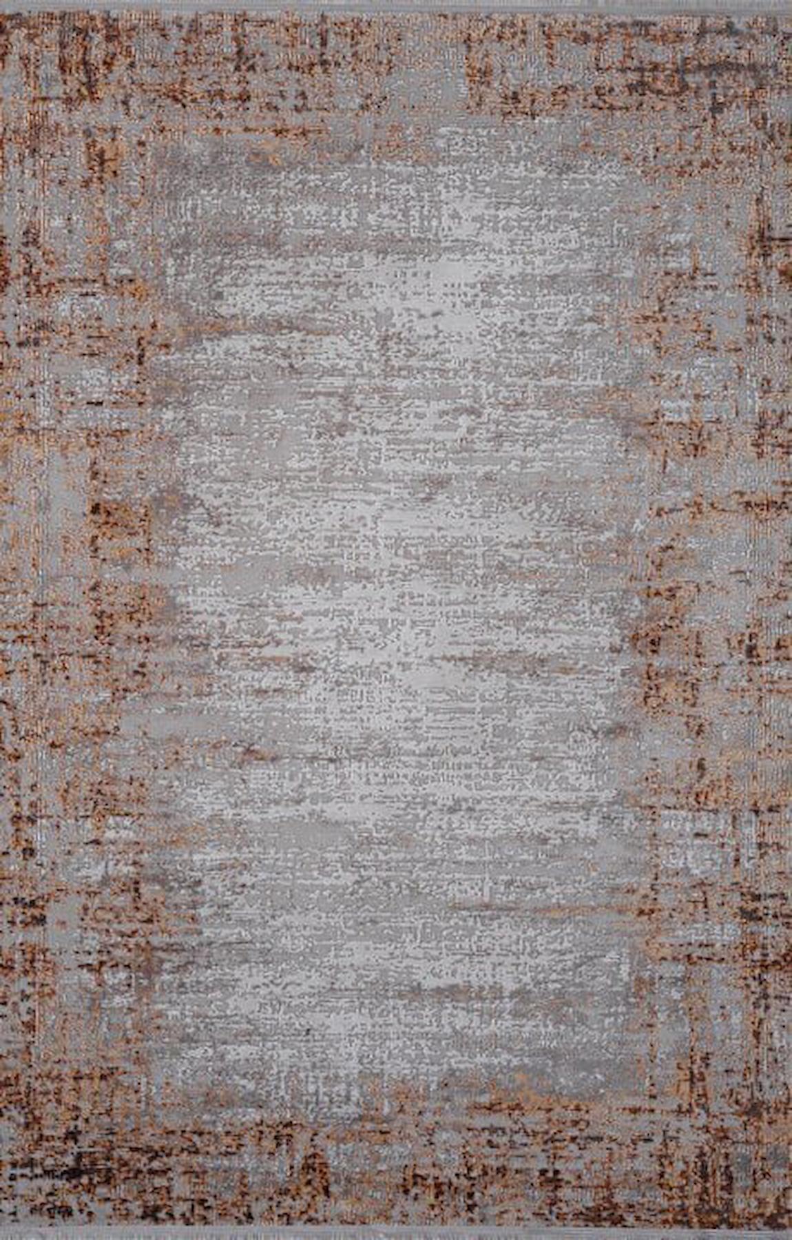 Gümüşsuyu Viera 13545 Bakır 7 mm Akrilik Toz Tutmaz Yıkanabilir İnce Kaymaz Dikdörtgen Makine Dokuma Salon Halısı 160x230 cm