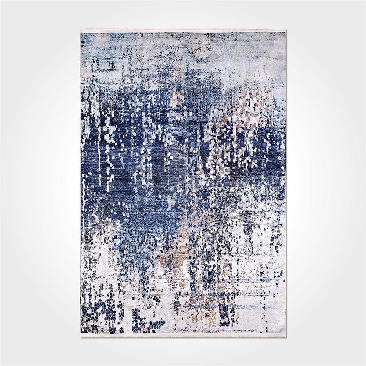 Crea Halı 2290PC Gri Pamuk-Polyester Yıkanabilir İnce Kaymaz Dikdörtgen Makine Dokuma Salon Halısı 200x300 cm