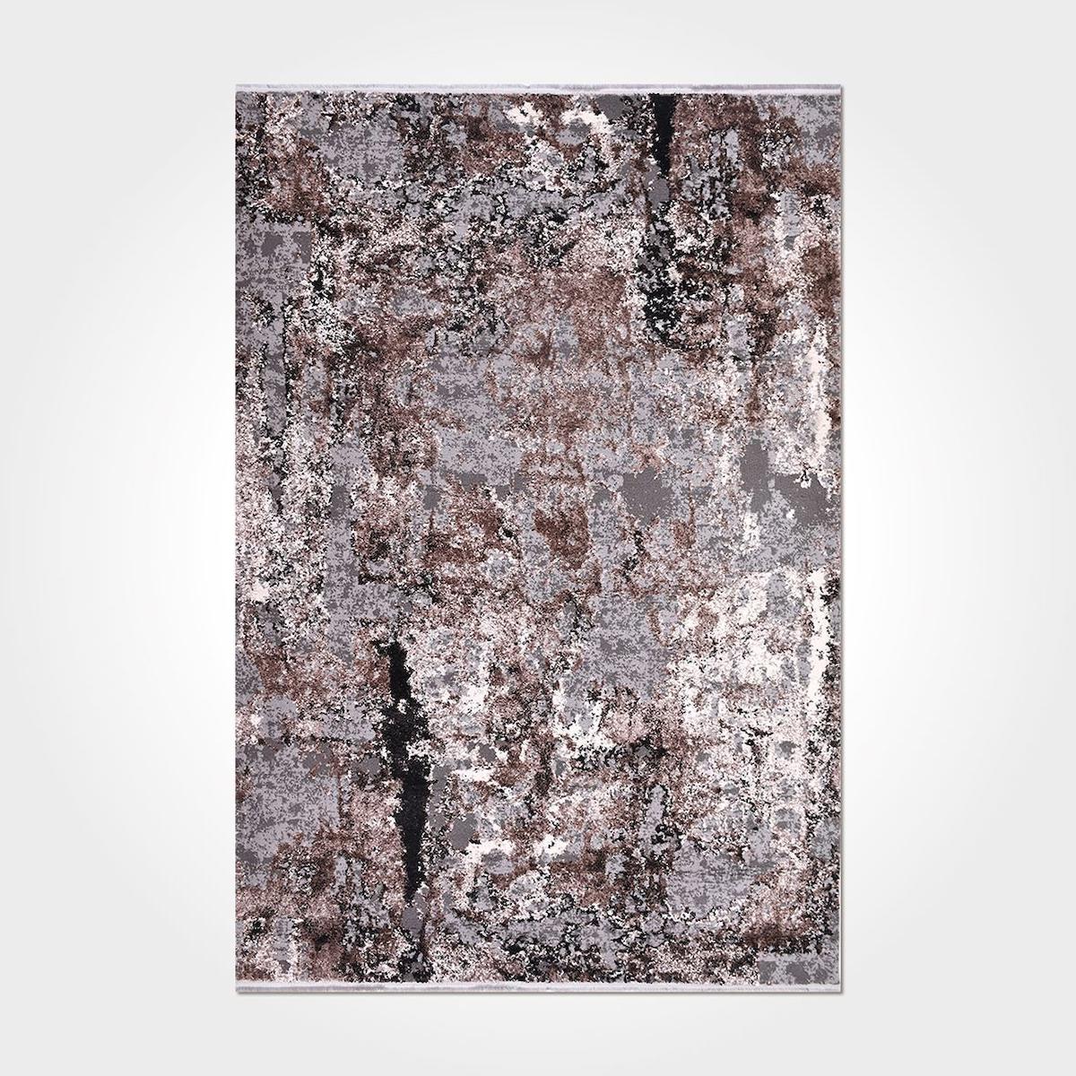 Crea Halı Liray 850J Krem 20 mm Polyester Antibakteriyel Yıkanabilir Kalın Soyut Temalı Dikdörtgen Makine Dokuma Salon Halısı 120x250 cm