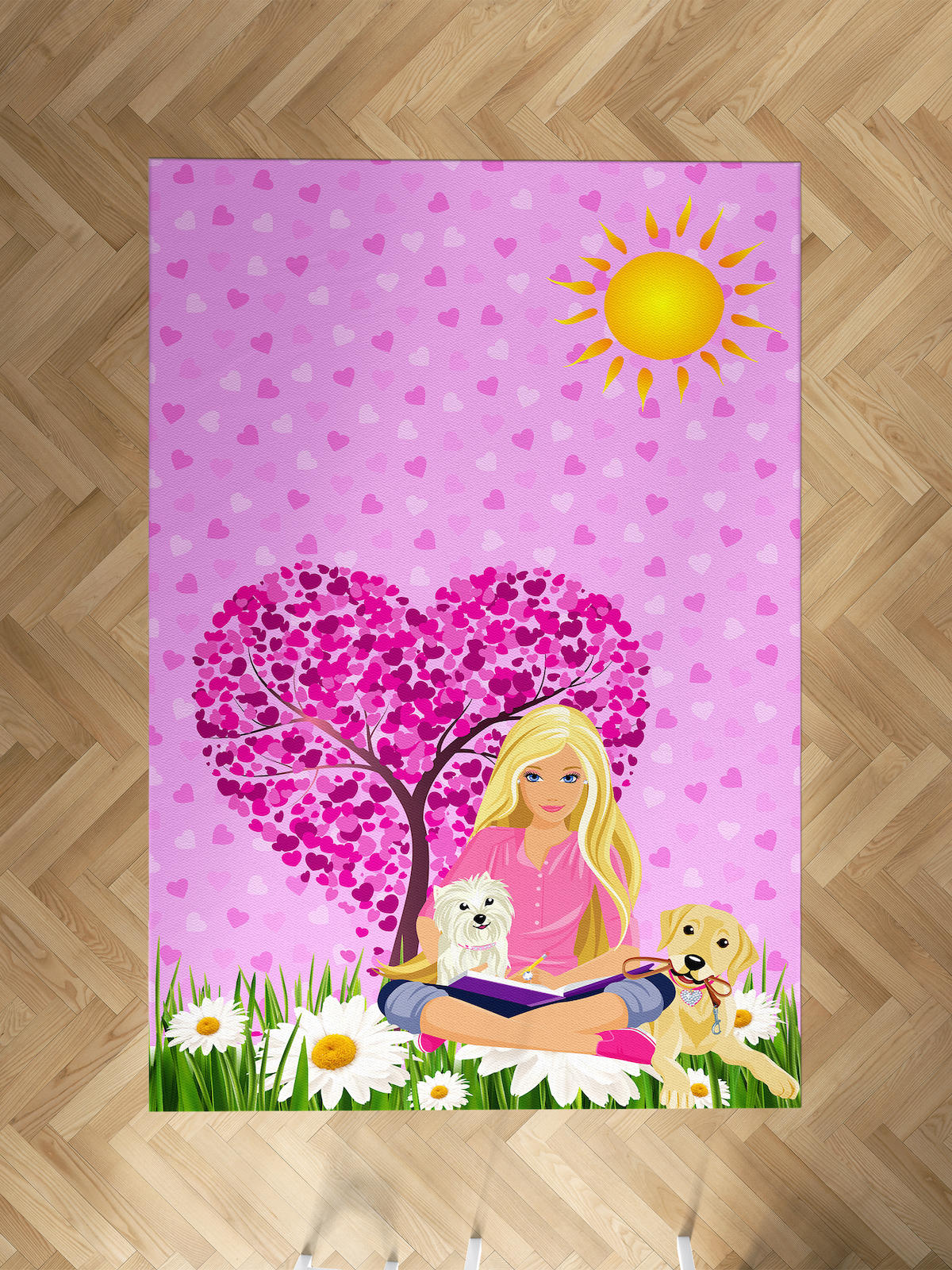 Mekta Home Barbie-Kalp Krem 10 mm Antibakteriyel Yıkanabilir İnce Kaymaz Dot Taban Dikdörtgen Makine Dokuma Çocuk Odası Halısı 100x200 cm