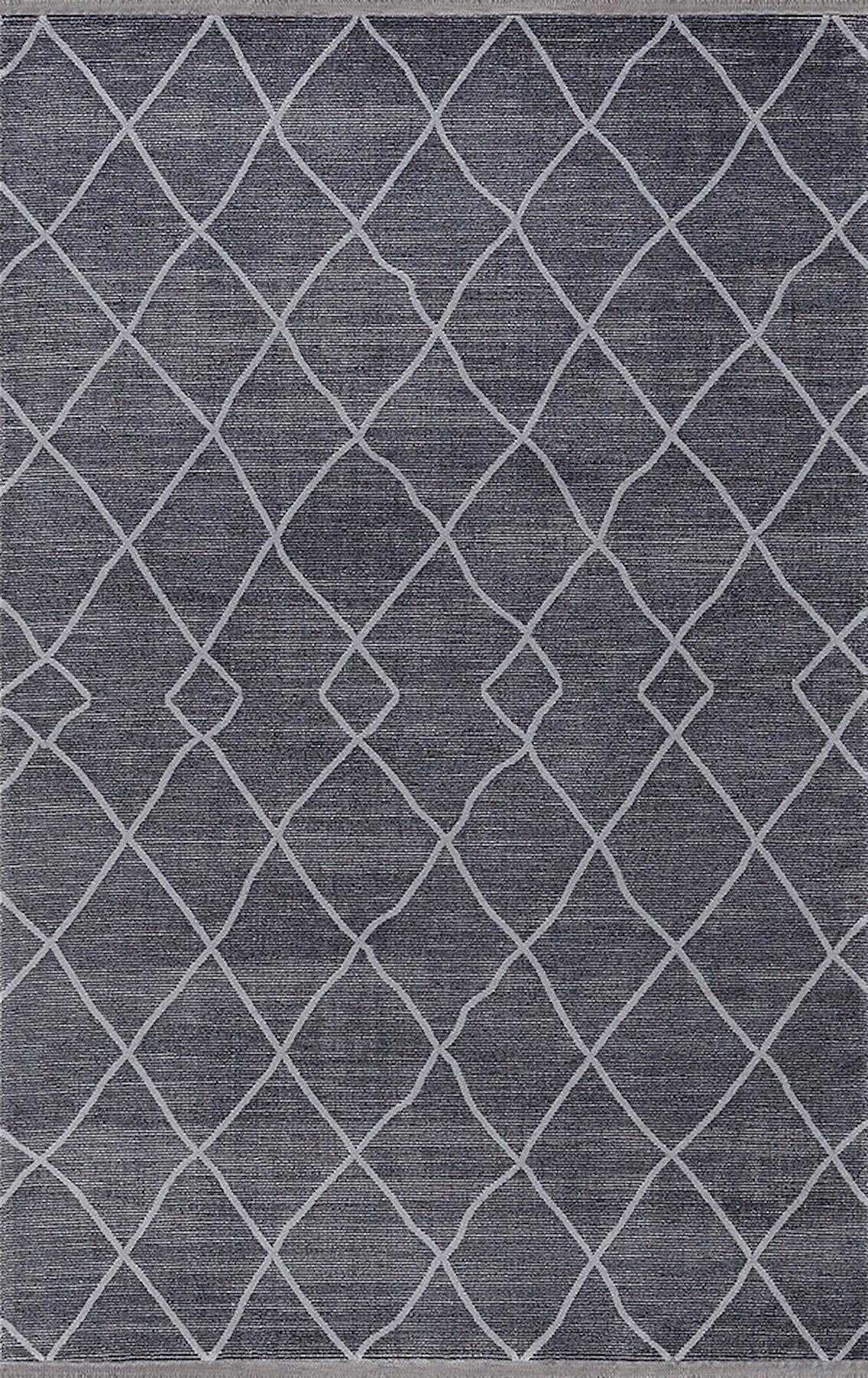 Merinos Therapy 36125 Gri 12 mm Viskon Yumuşak Yıkanabilir Kalın Kaymaz Dot Taban Dikdörtgen Makine Dokuma Salon Halısı 120x180 cm