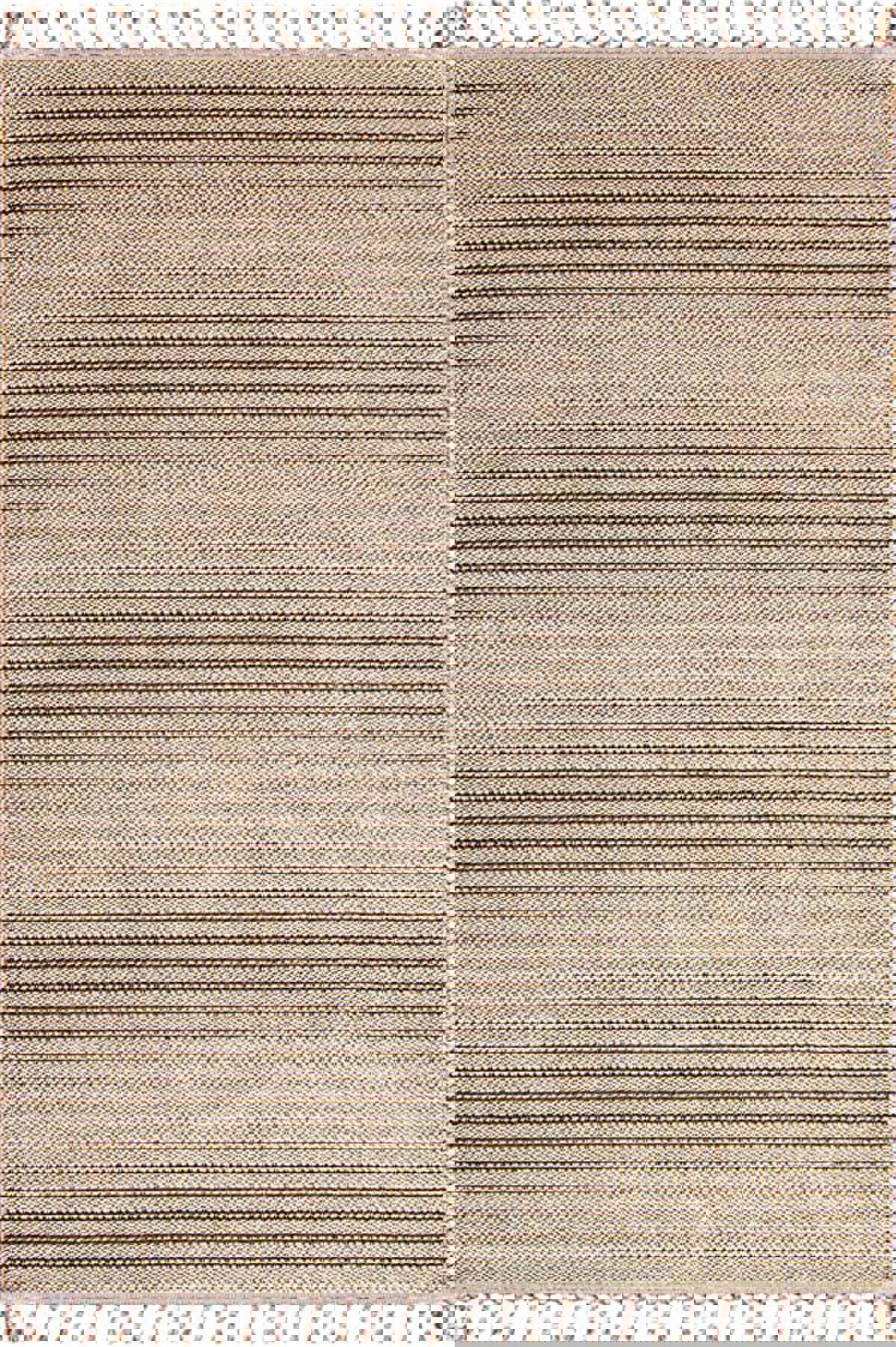 Enti Halı Bukle 1412 Bej 7 mm Polyester Toz Tutmaz Yıkanabilir Orta Dikdörtgen Makine Dokuma Salon Halısı 100x200 cm