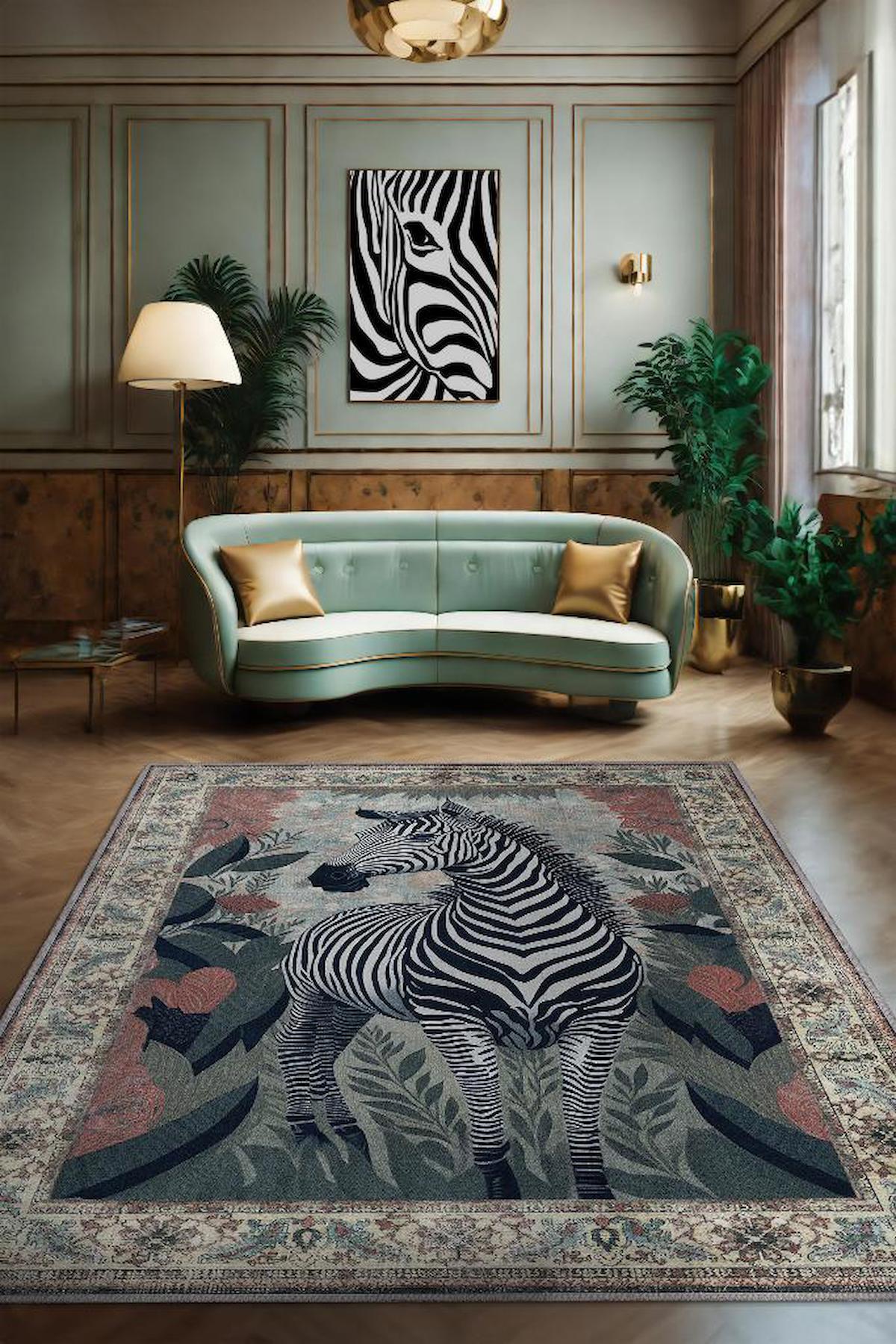 Homshtag Nuh'un Gemisi Krem 4 mm Pamuk Antistatik Yıkanabilir İnce Kaymaz Dikdörtgen Makine Dokuma Salon Halısı 135x200 cm